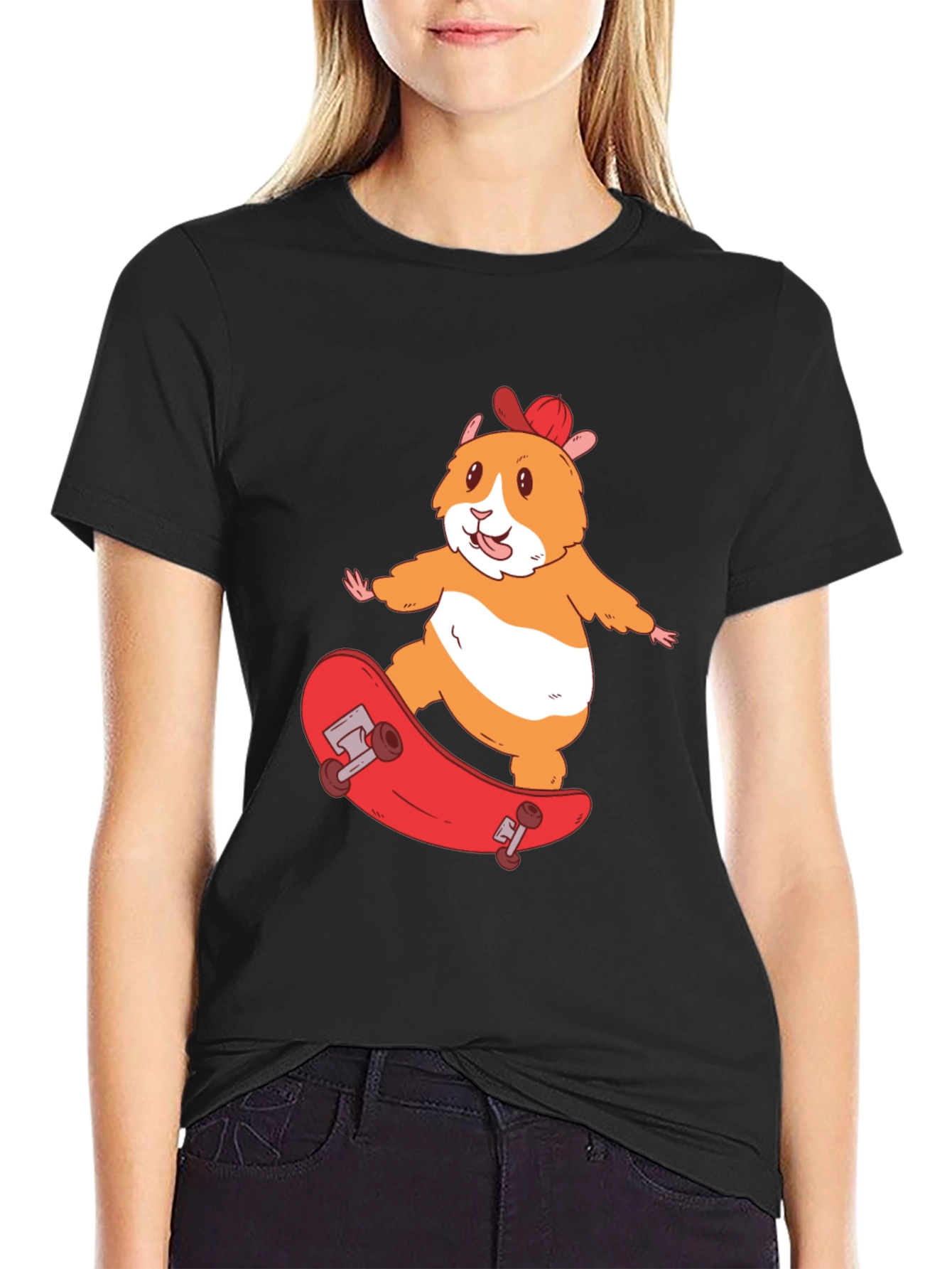 Skateboarding Hamster T-Shirt - Cool Animal Graphic Tee