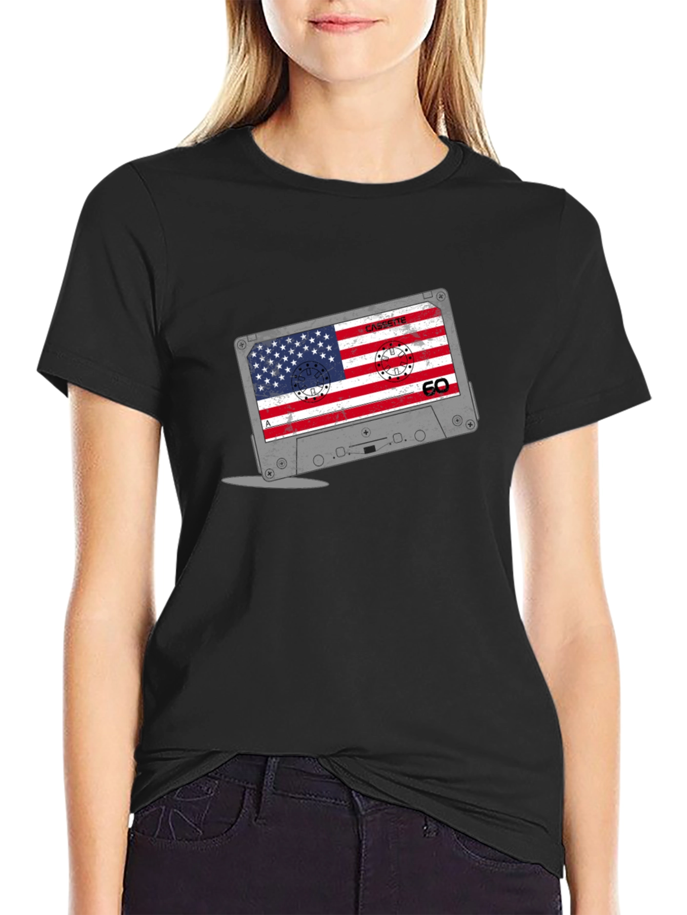 American Flag Cassette Tape T-Shirt