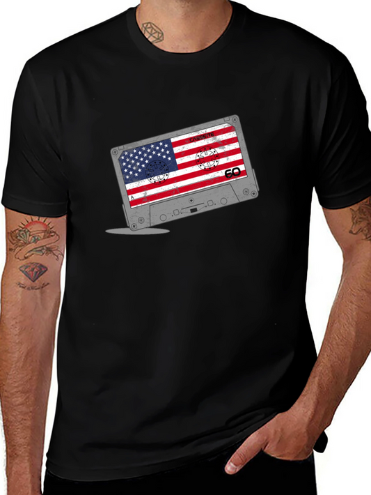 American Flag Cassette Tape T-Shirt