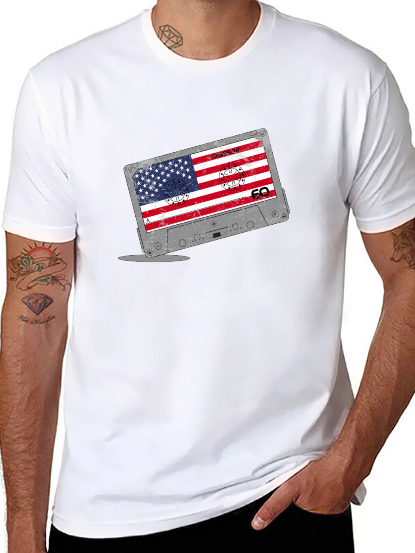 American Flag Cassette Tape T-Shirt