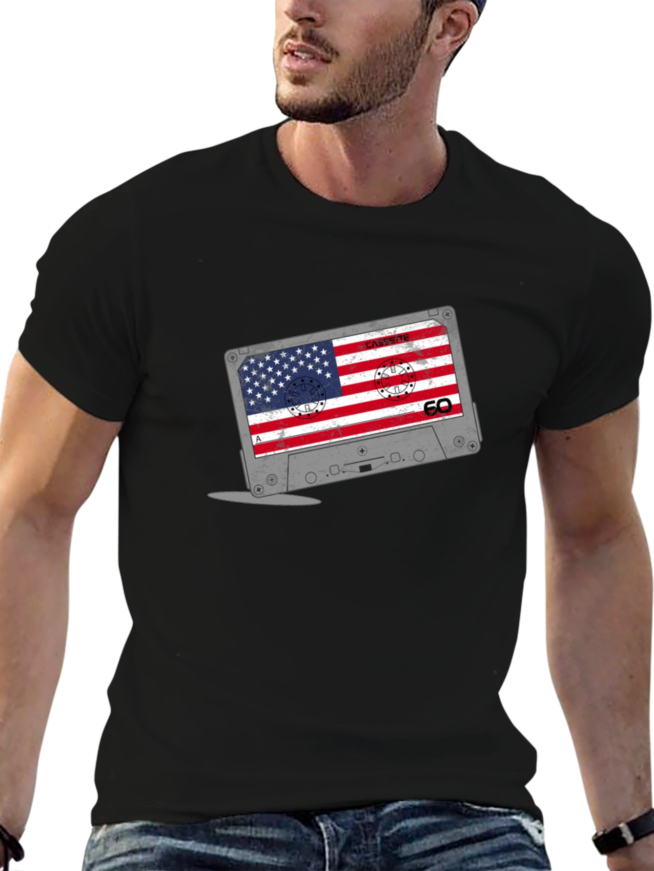 American Flag Cassette Tape T-Shirt