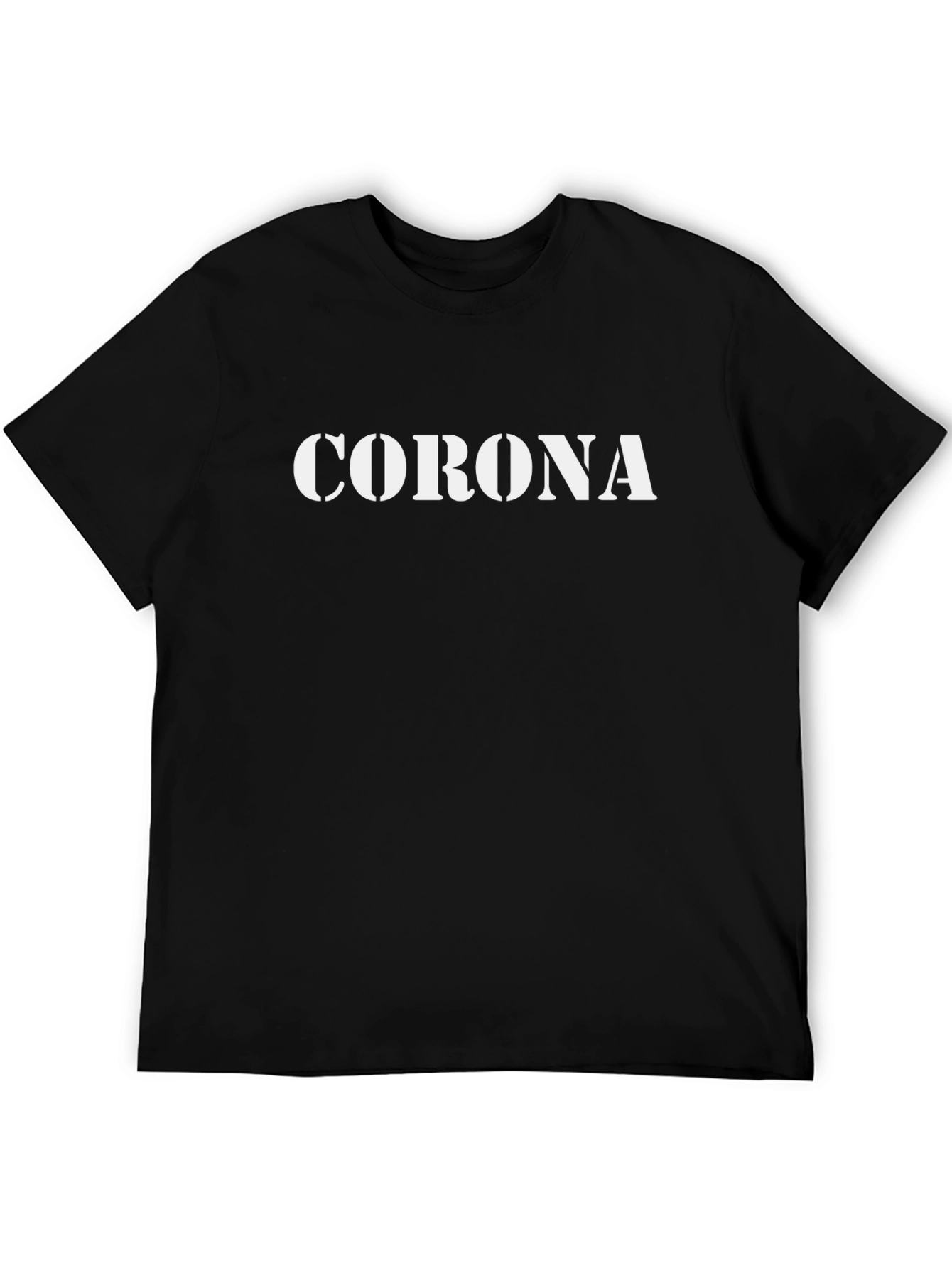 Corona Stencil Graphic Mens Black T-Shirt