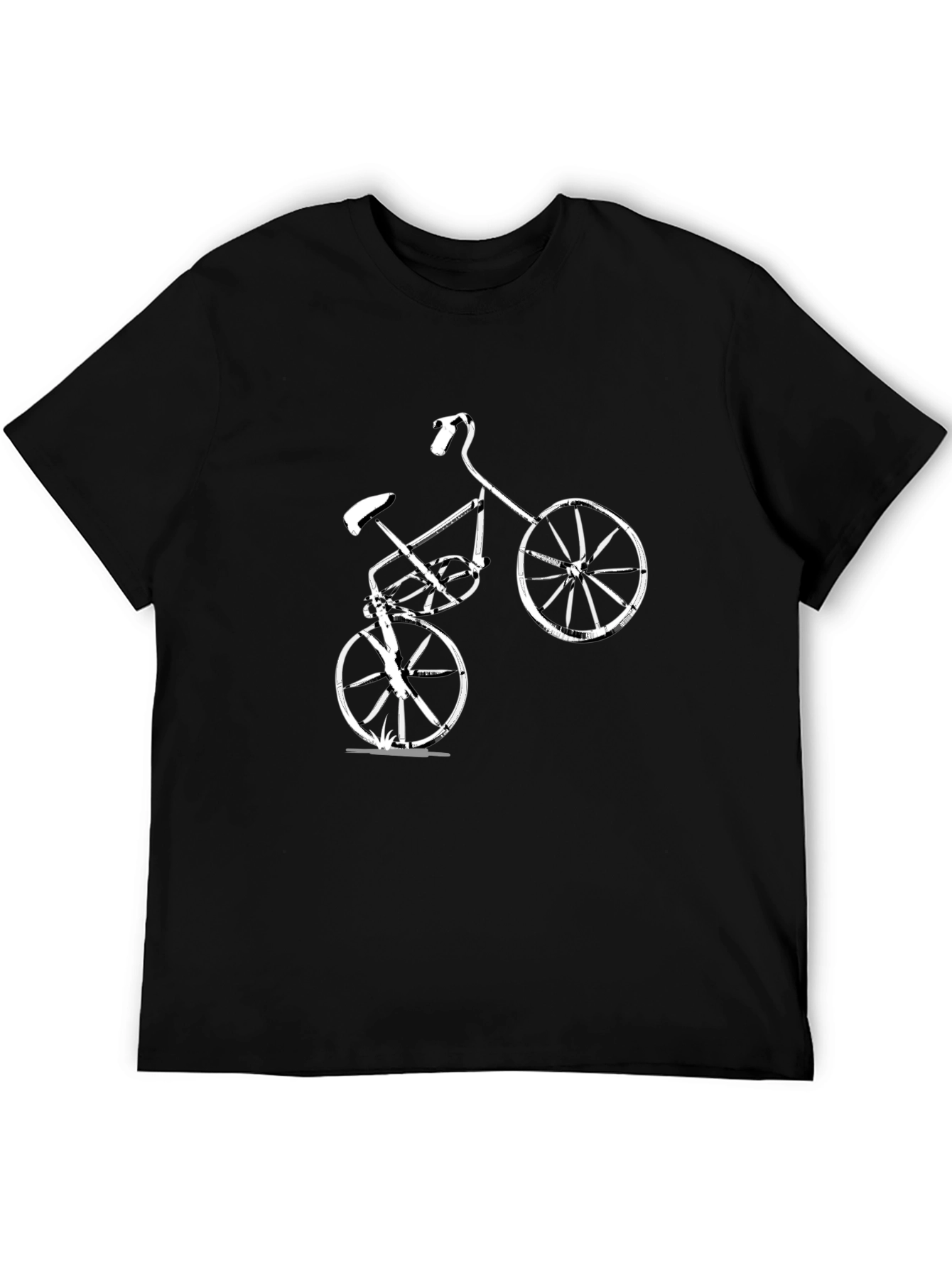 Mens Black T-Shirt with Bike Graphic