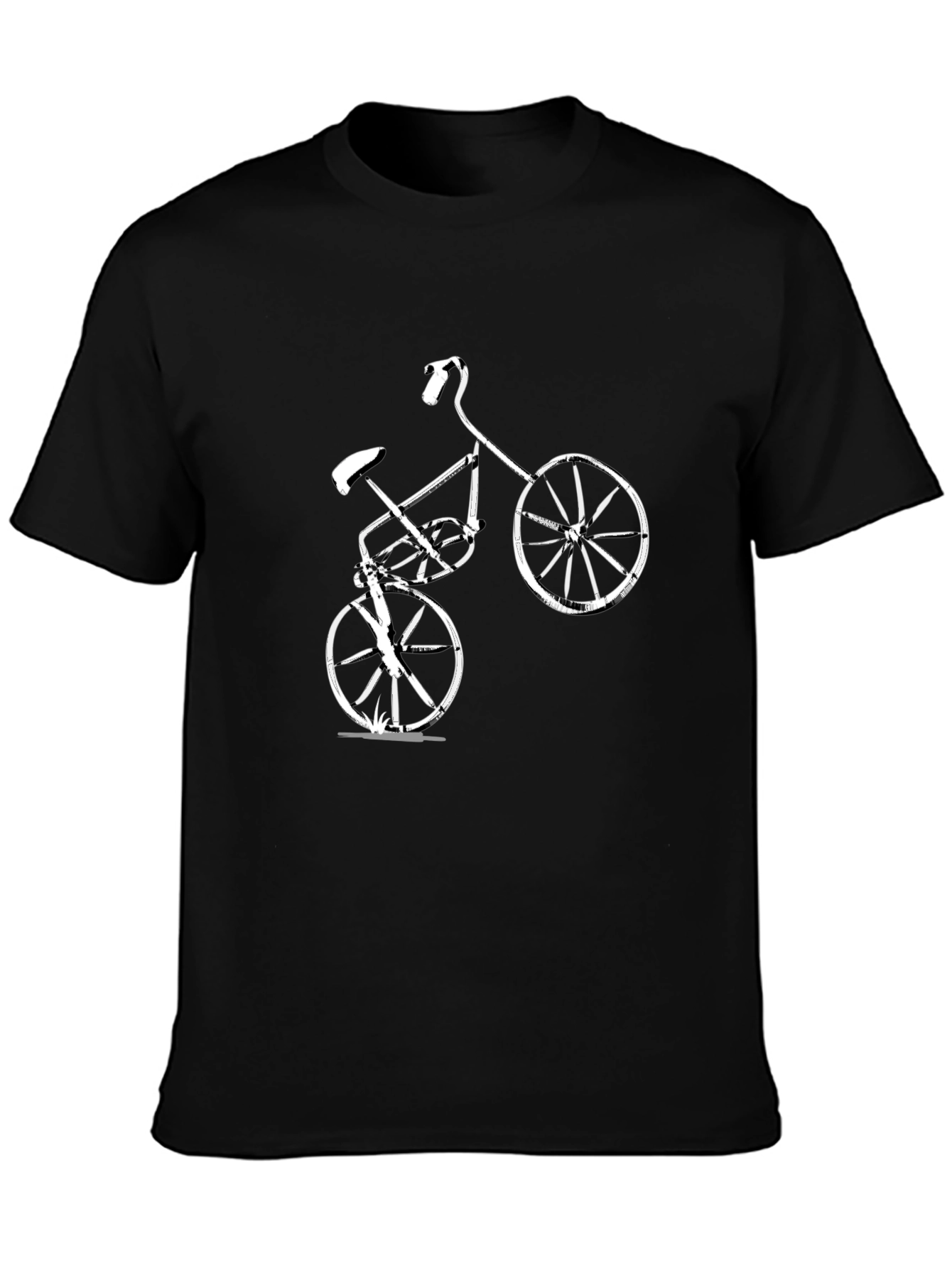 Mens Black T-Shirt with Bike Graphic
