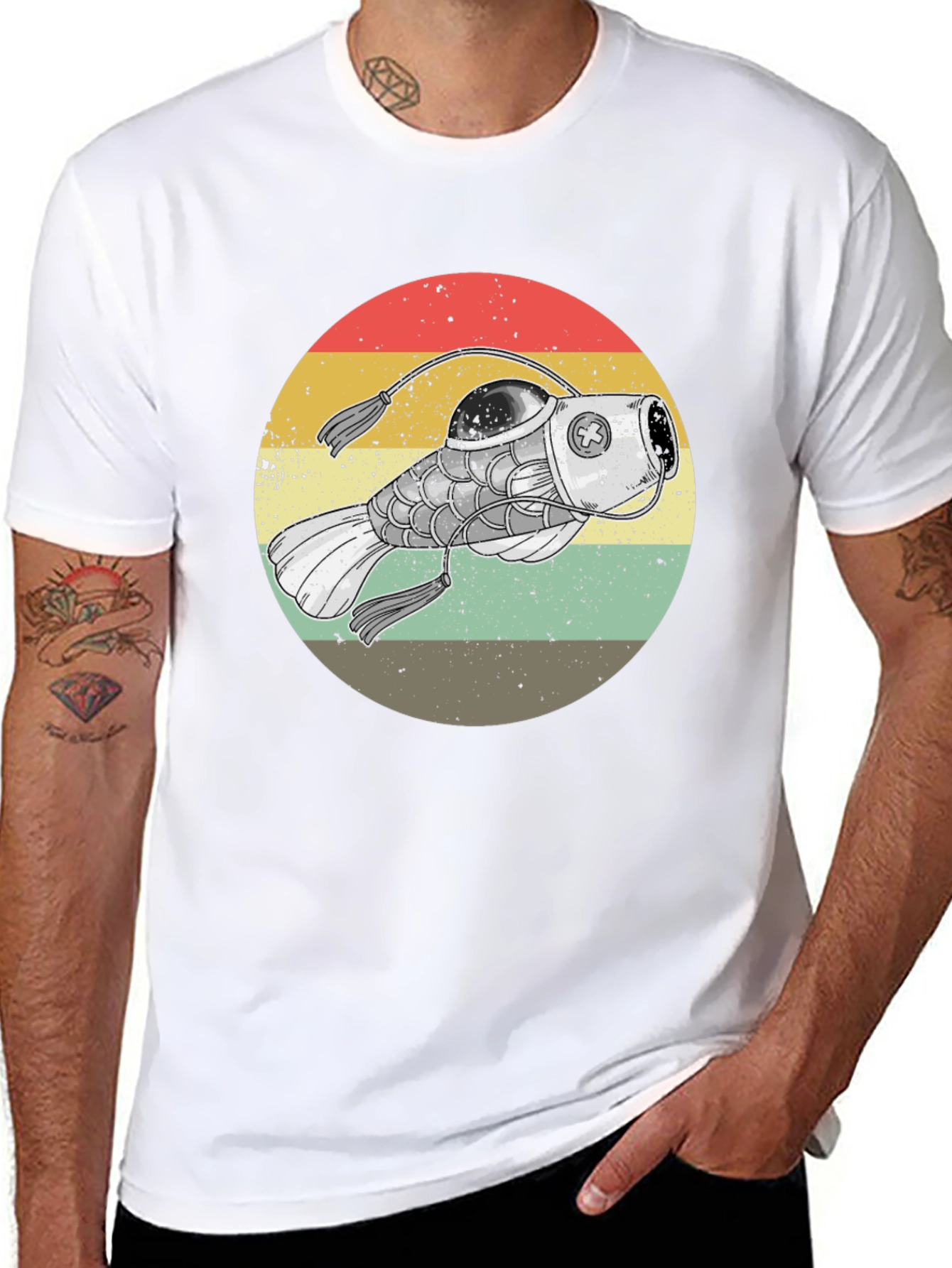 Retro Steampunk Fish T-Shirt - Unique Graphic Tee