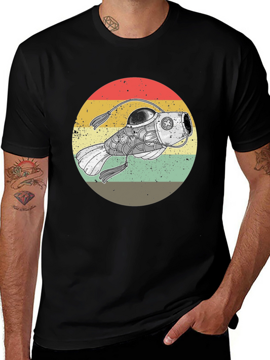 Retro Steampunk Fish T-Shirt - Unique Graphic Tee