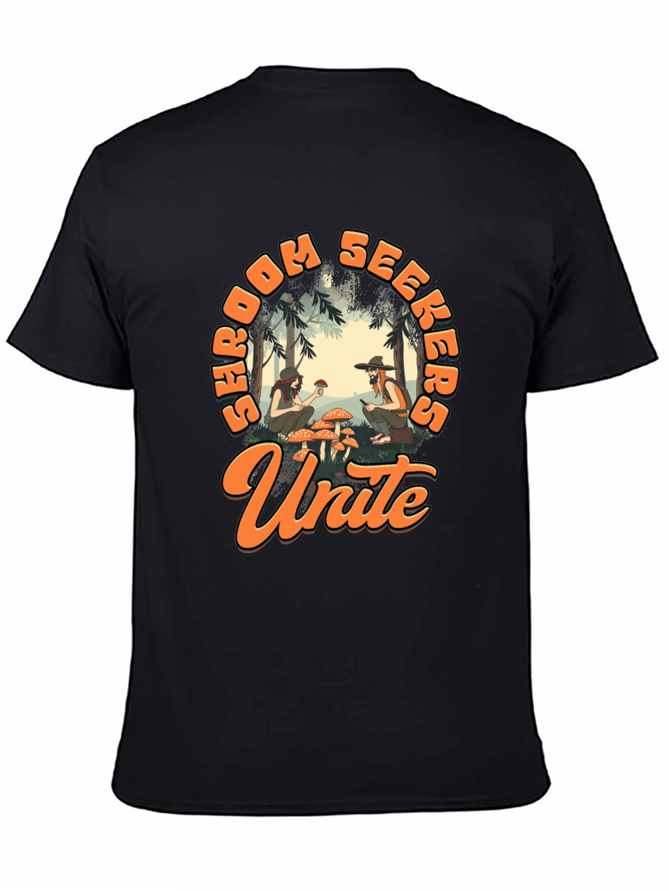 Shroom Seekers Unite T-Shirt - Black Graphic Tee
