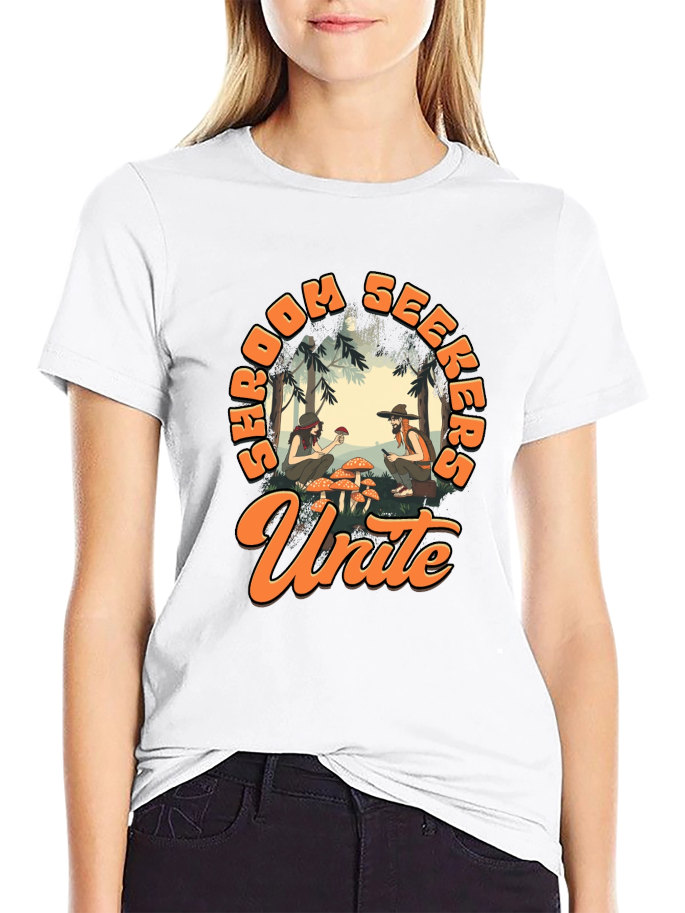 Shroom Seekers Unite T-Shirt - Black Graphic Tee