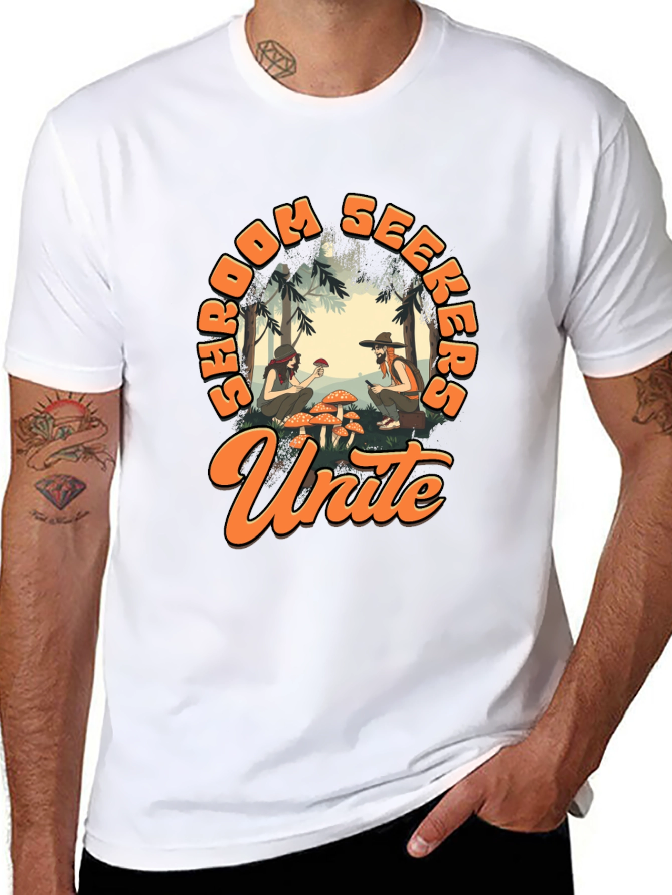 Shroom Seekers Unite T-Shirt - Black Graphic Tee