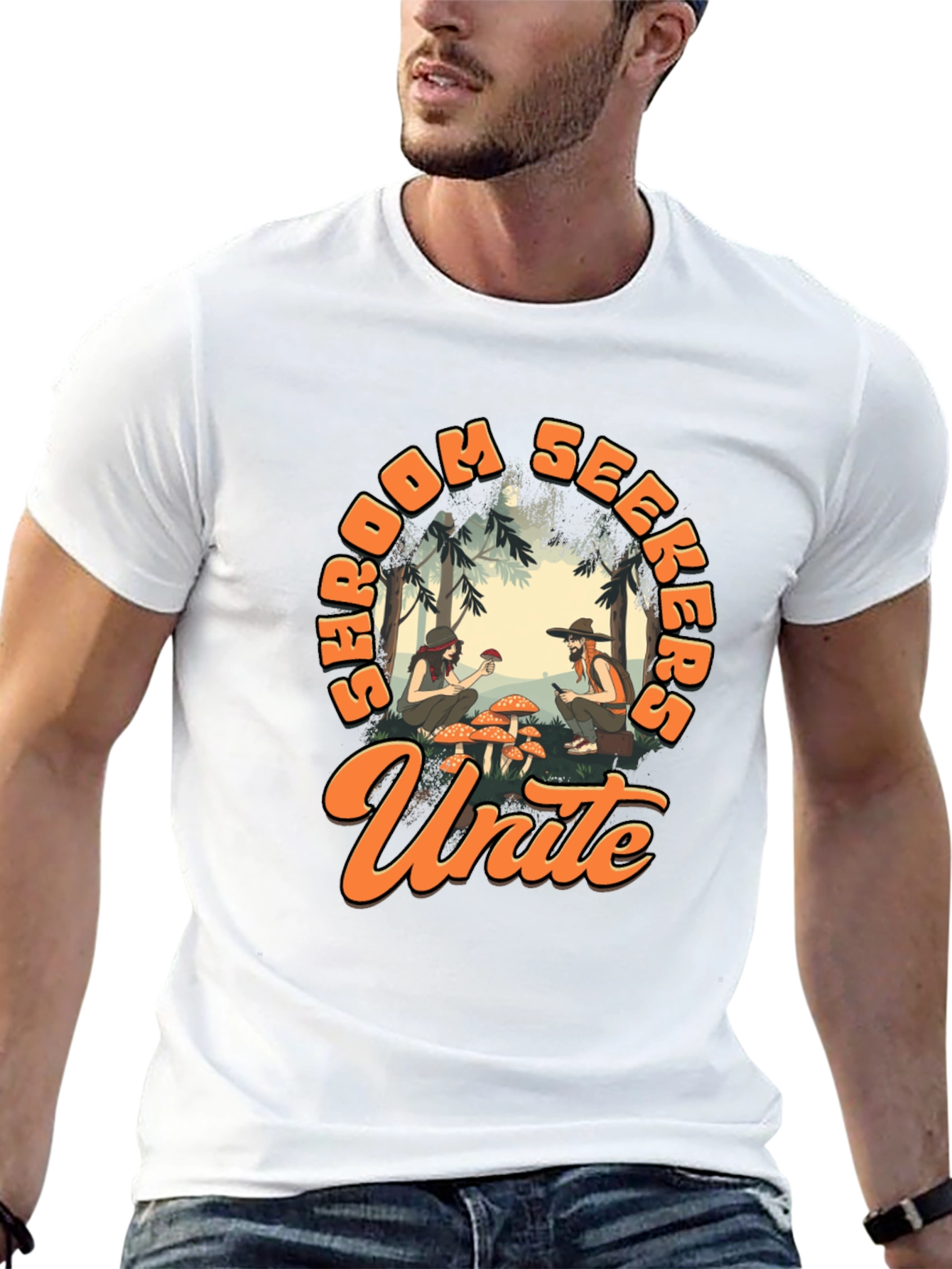 Shroom Seekers Unite T-Shirt - Black Graphic Tee