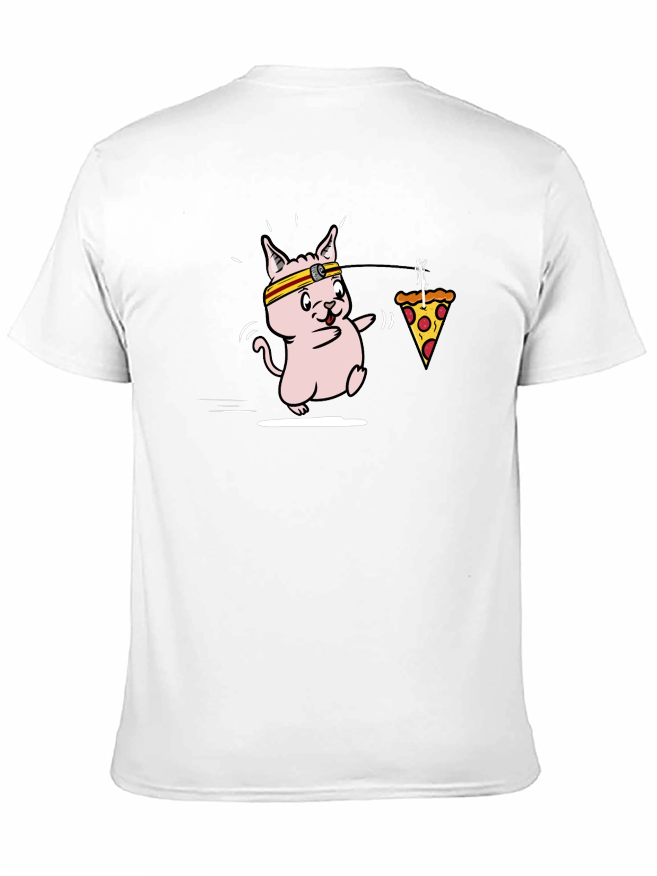 Funny Running Cat Pizza T-Shirt