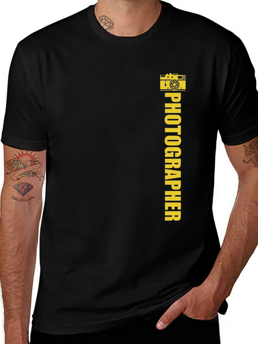 Photographer Graphic Tee - Black Cotton T-Shirt