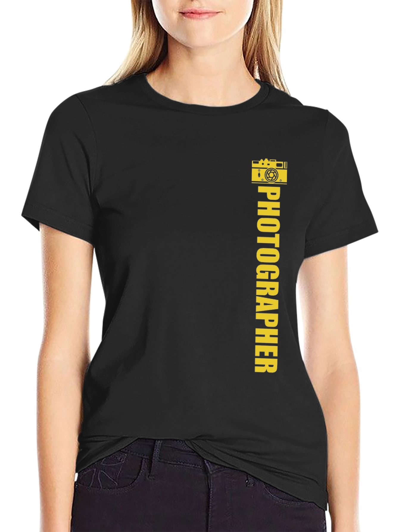 Photographer Graphic Tee - Black Cotton T-Shirt