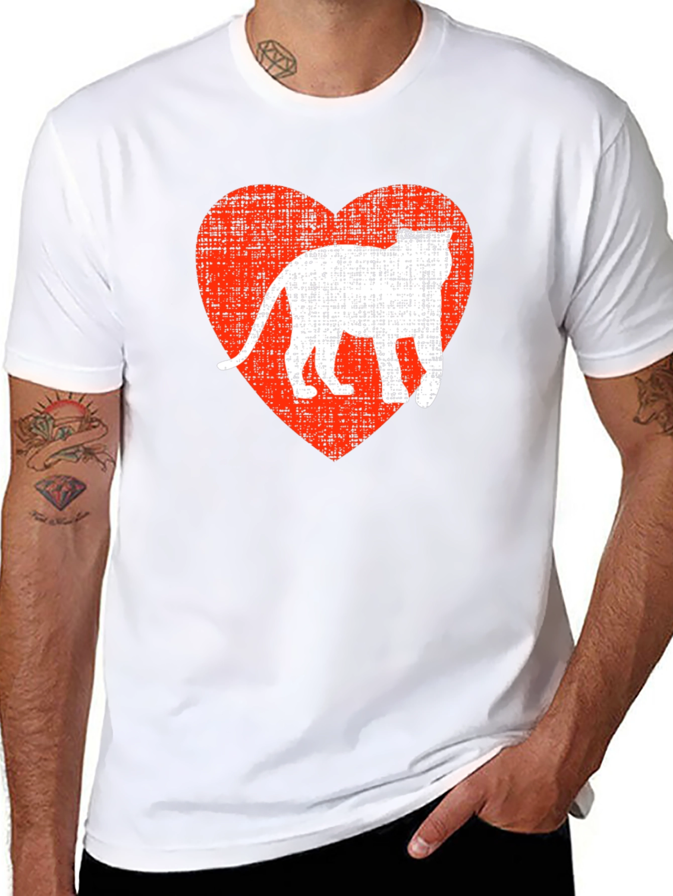 Cool Cat Heart Graphic T-Shirt