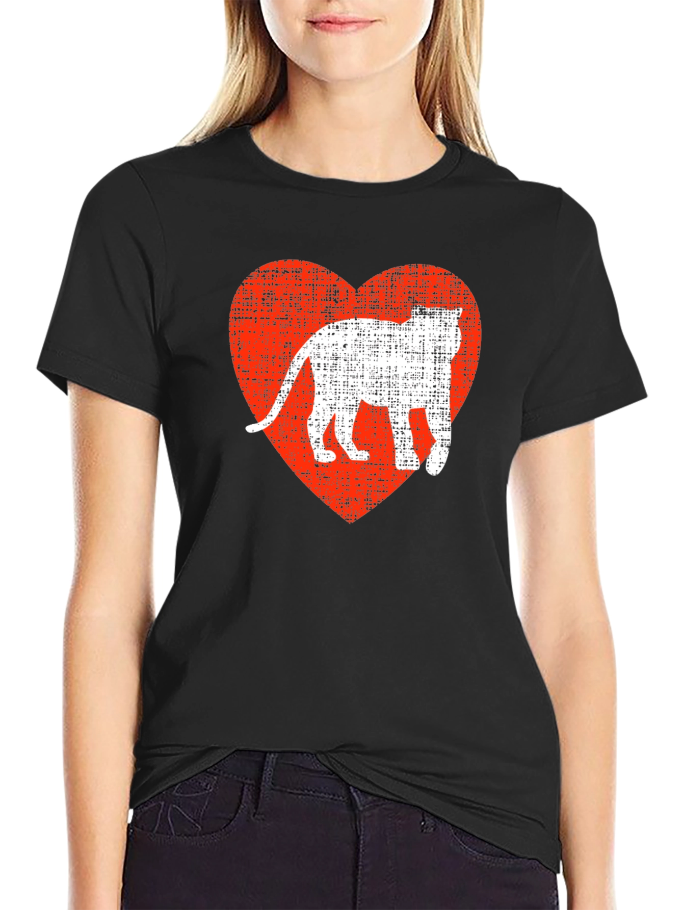 Cool Cat Heart Graphic T-Shirt