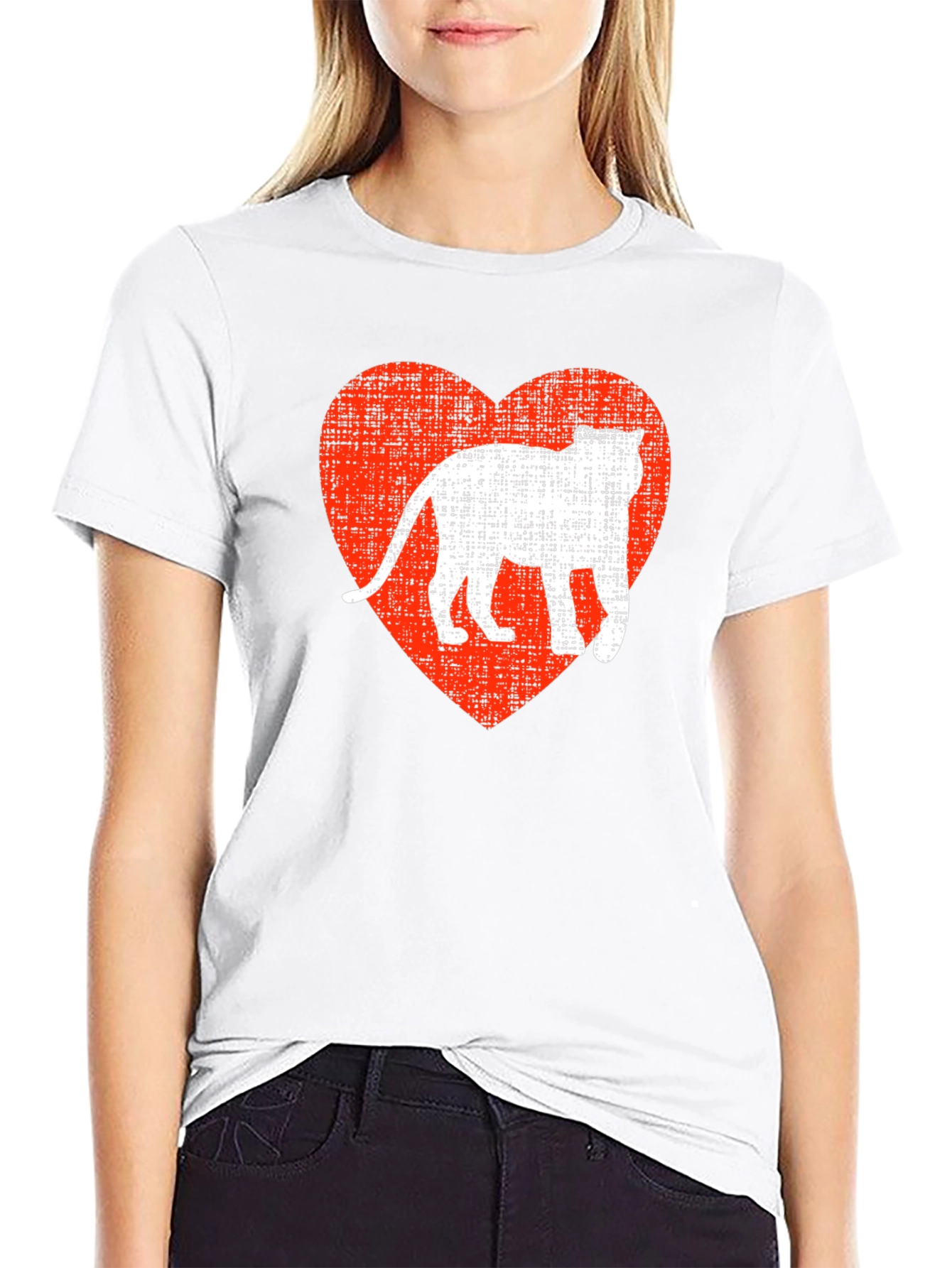 Cool Cat Heart Graphic T-Shirt
