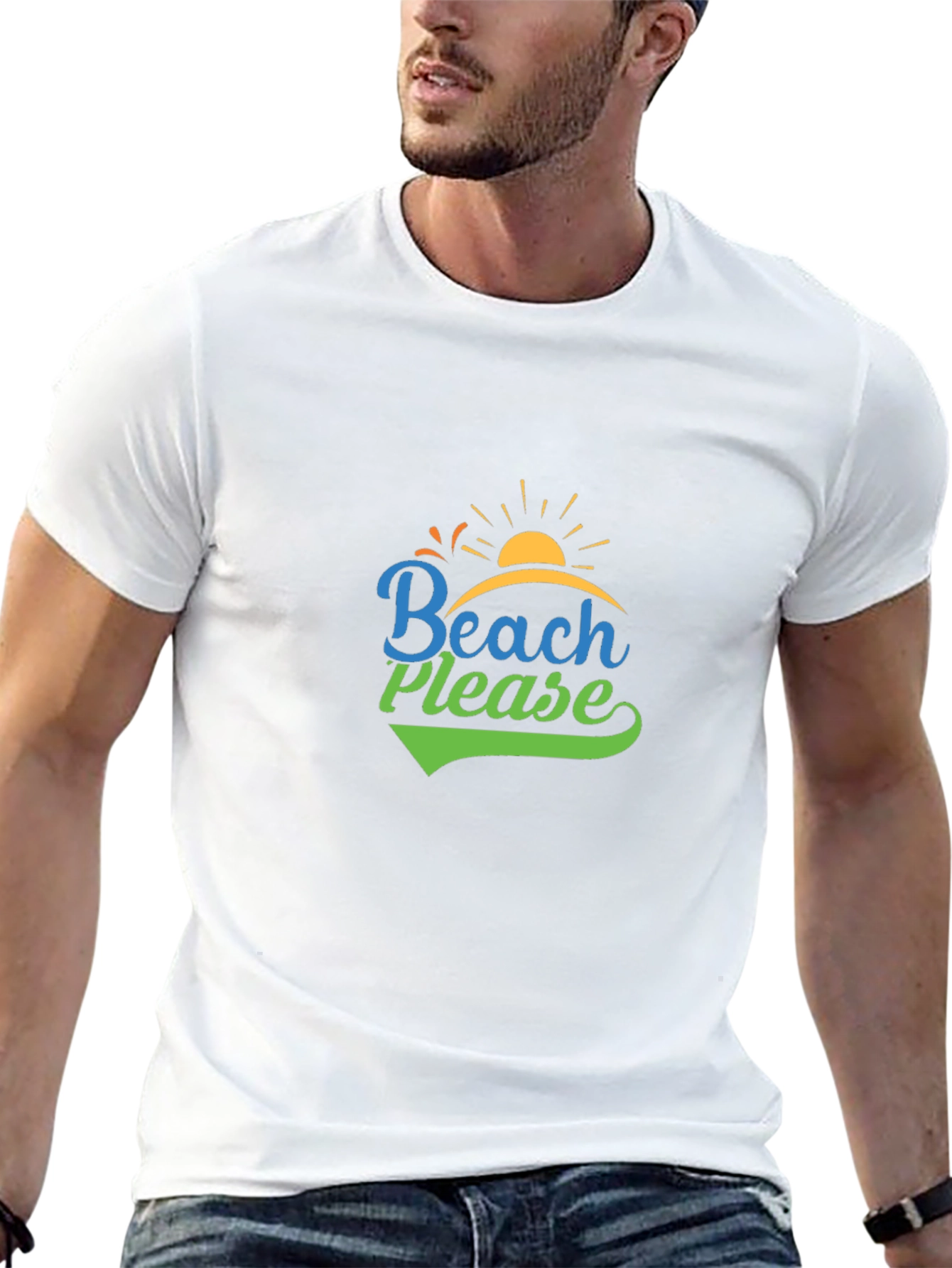Beach Please T-Shirt - Relaxed Vacation Tee