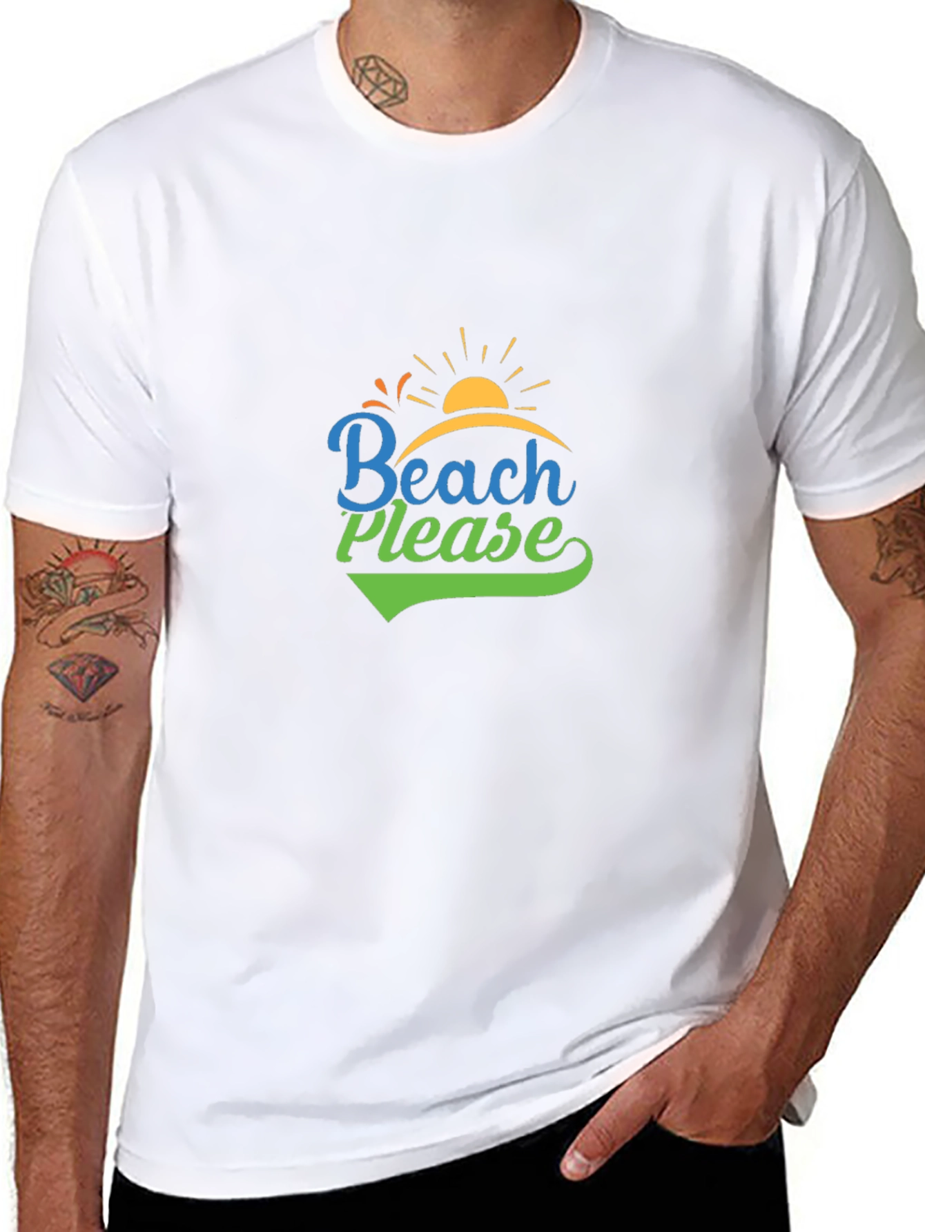 Beach Please T-Shirt - Relaxed Vacation Tee