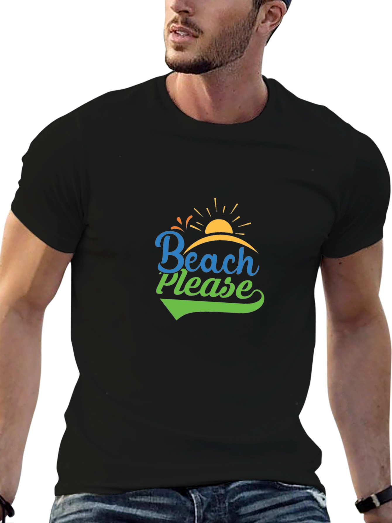 Beach Please T-Shirt - Relaxed Vacation Tee