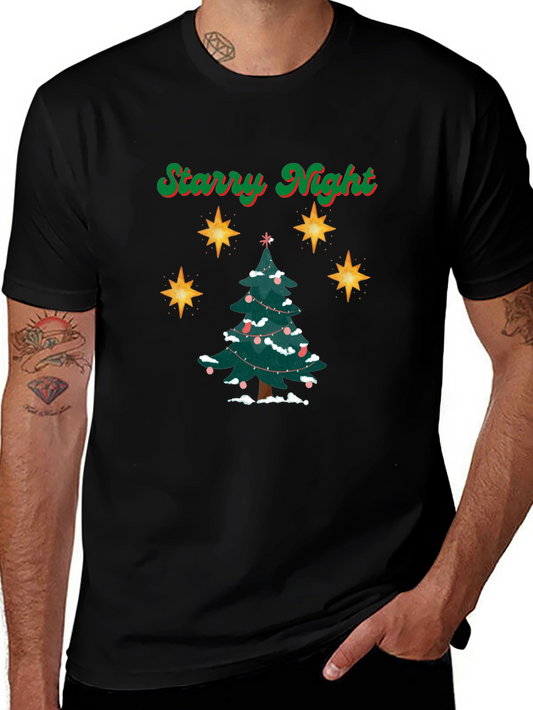Starry Night Christmas Tree T-Shirt