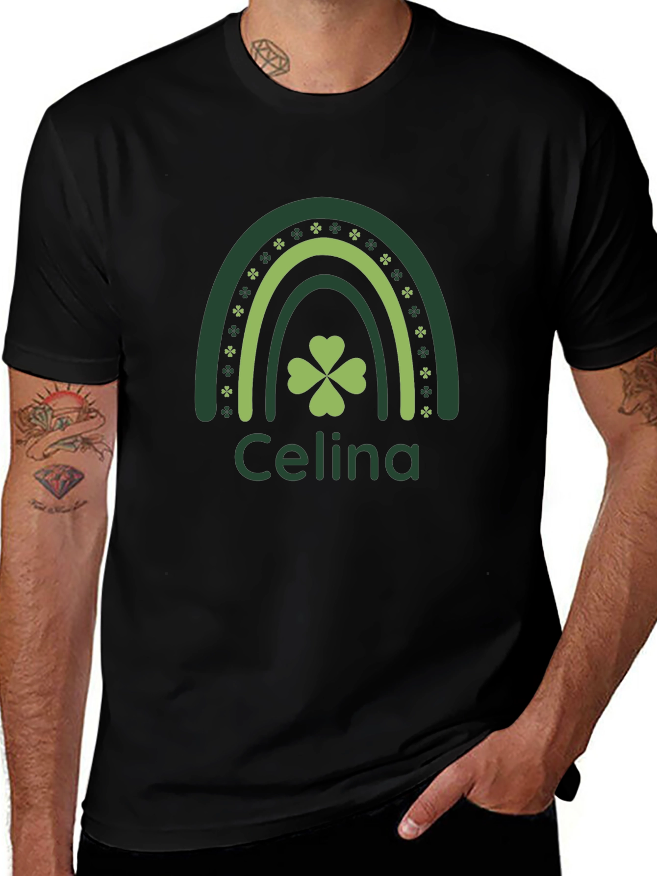 Personalized Celina St. Patricks Day Rainbow T-Shirt