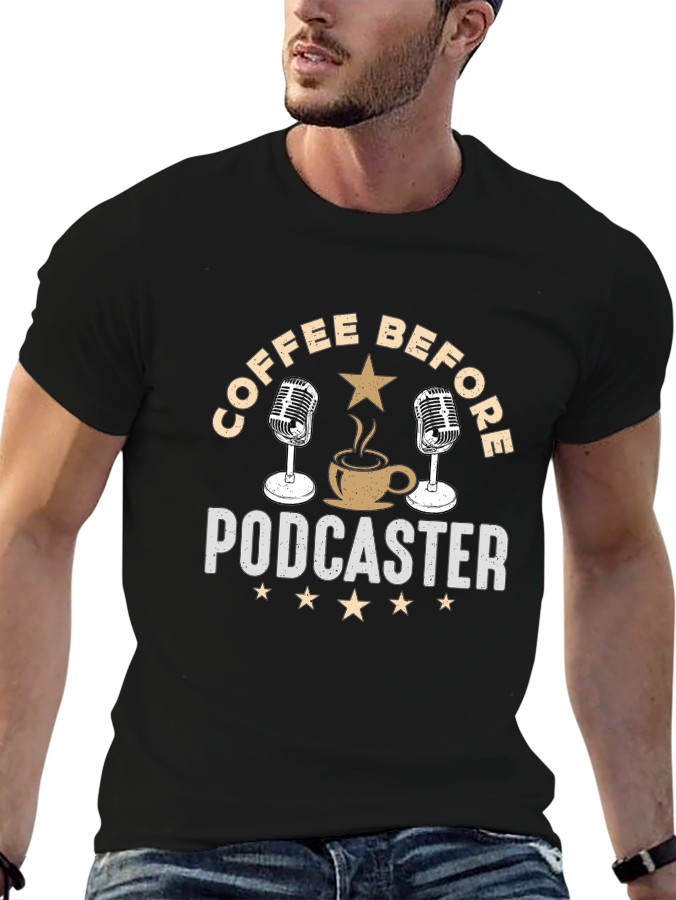 Coffee Before Podcaster Graphic T-Shirt