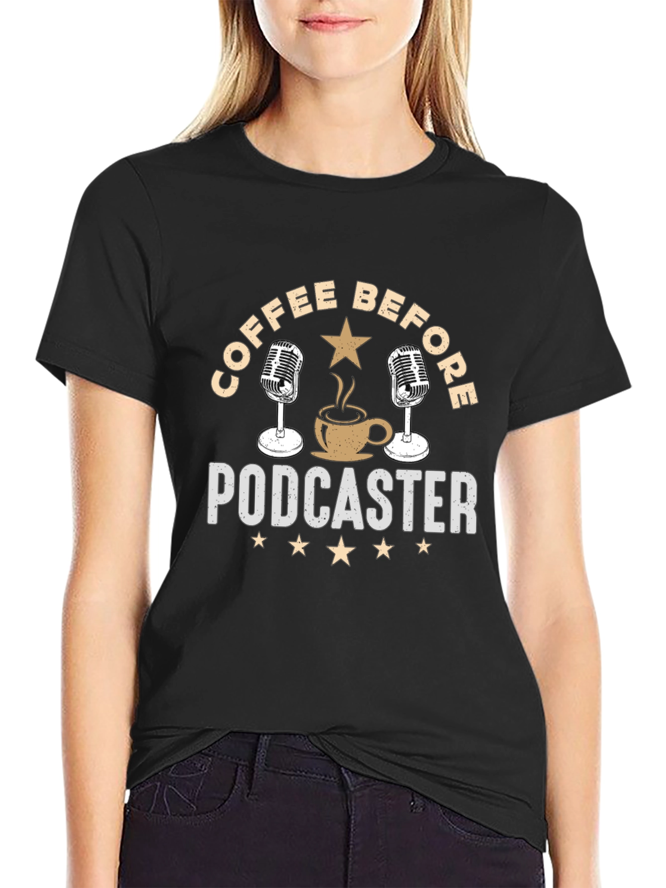 Coffee Before Podcaster Graphic T-Shirt