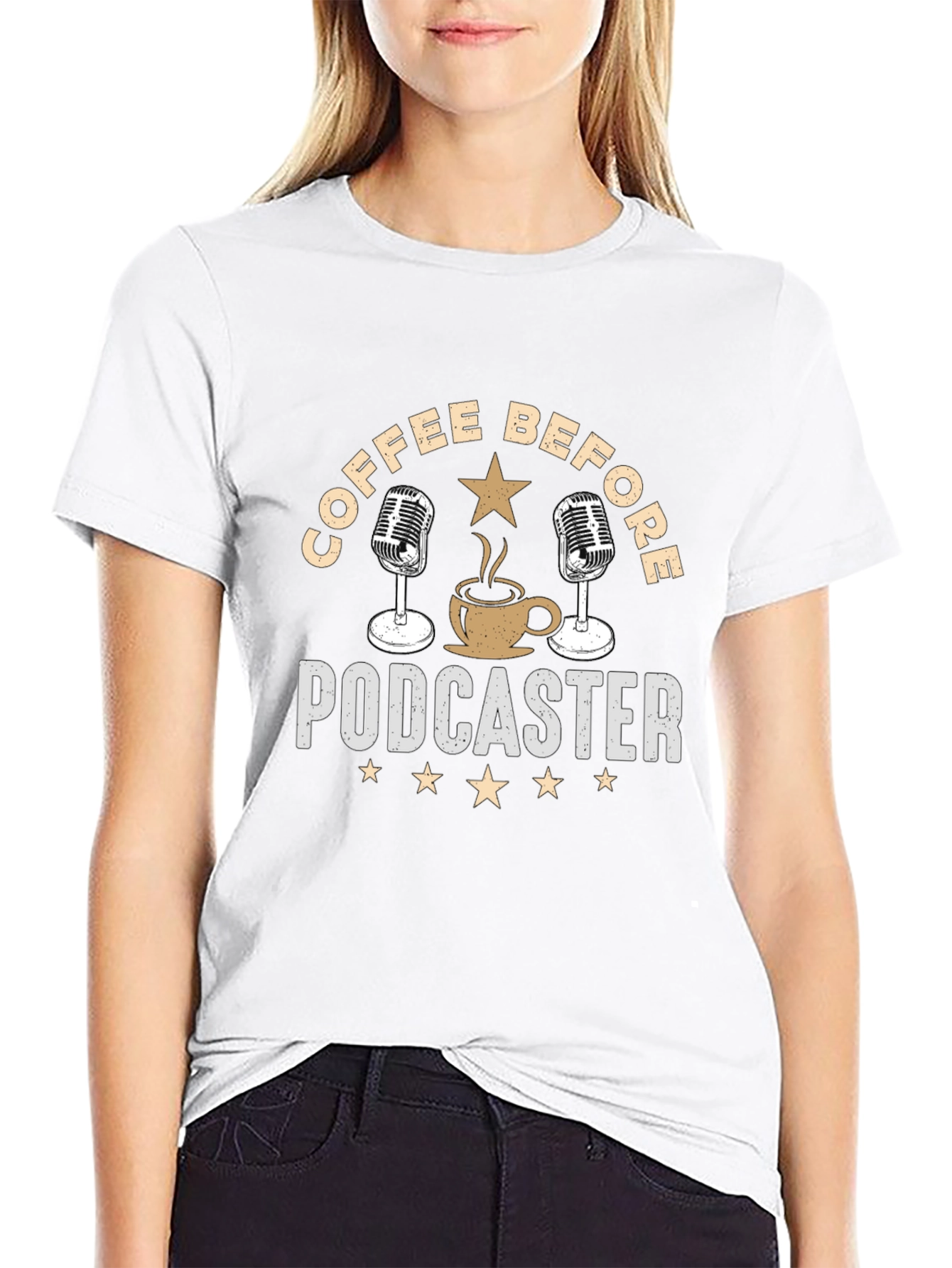 Coffee Before Podcaster Graphic T-Shirt
