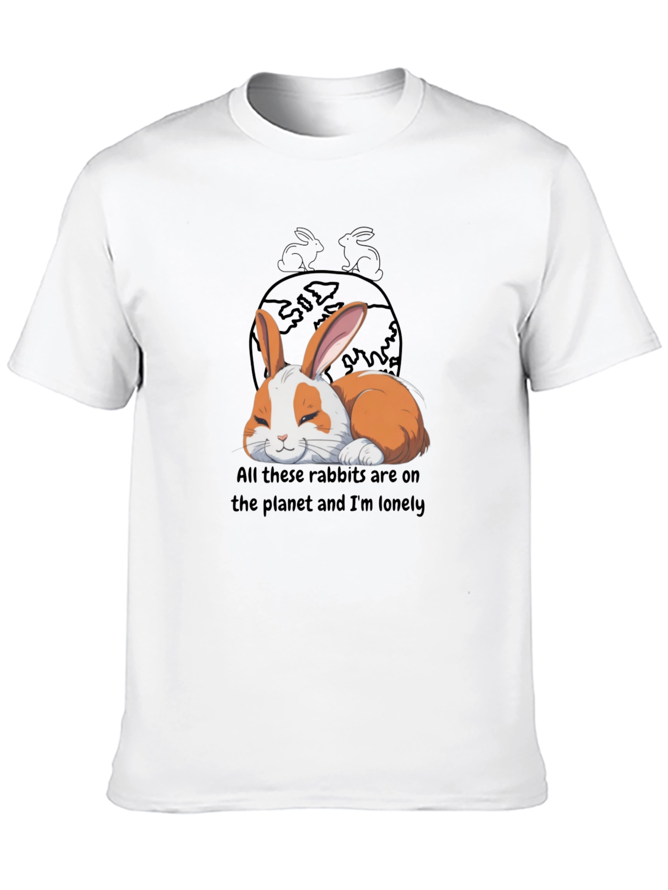 Lonely Rabbit Graphic T-Shirt
