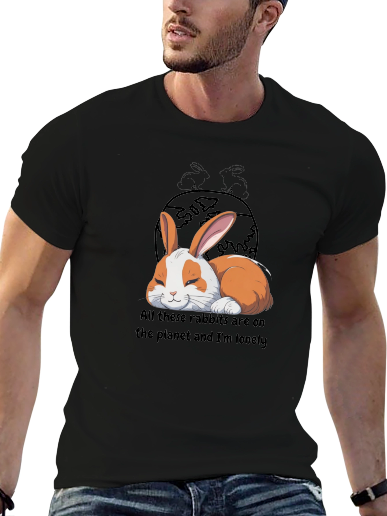 Lonely Rabbit Graphic T-Shirt