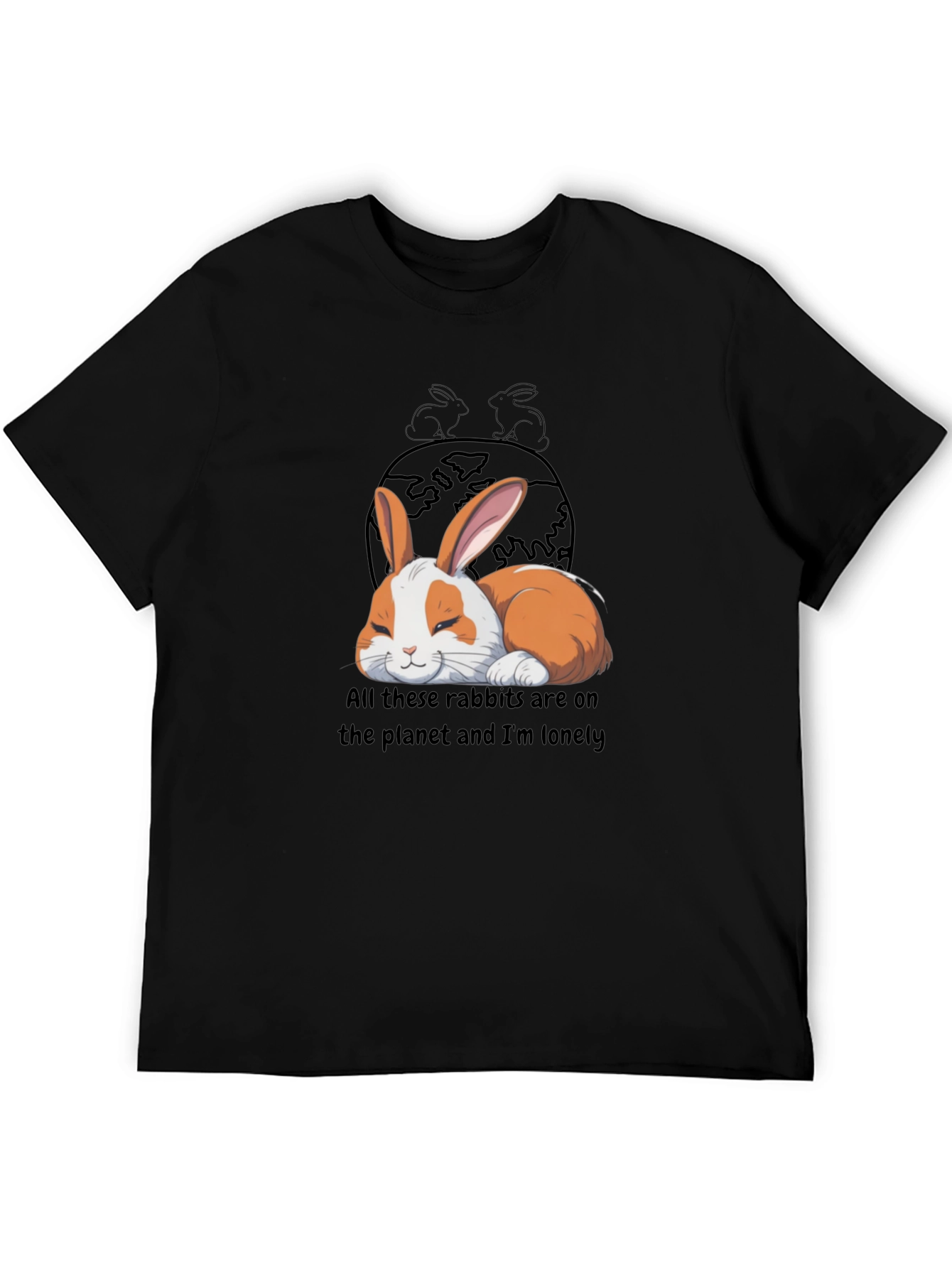 Lonely Rabbit Graphic T-Shirt