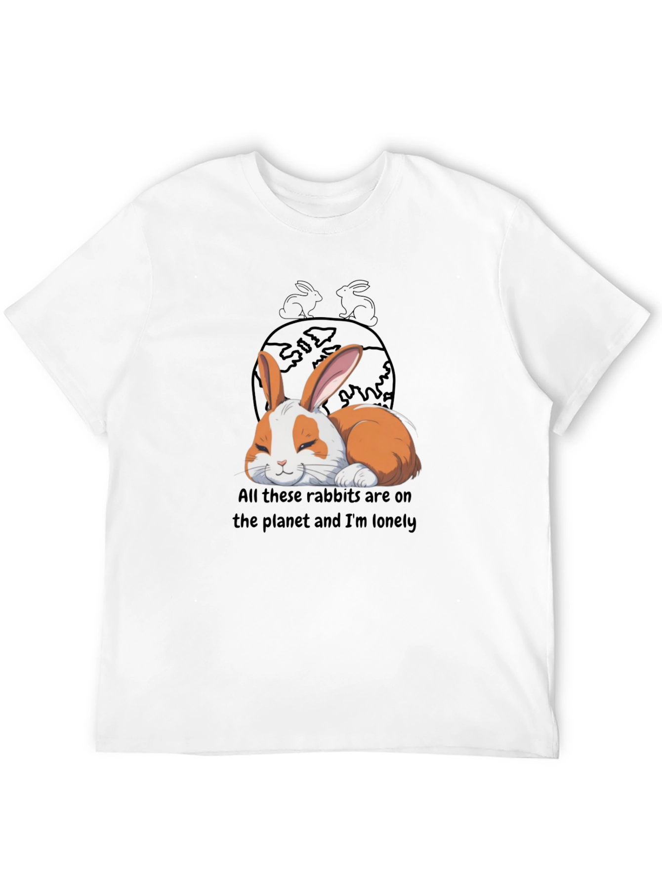 Lonely Rabbit Graphic T-Shirt