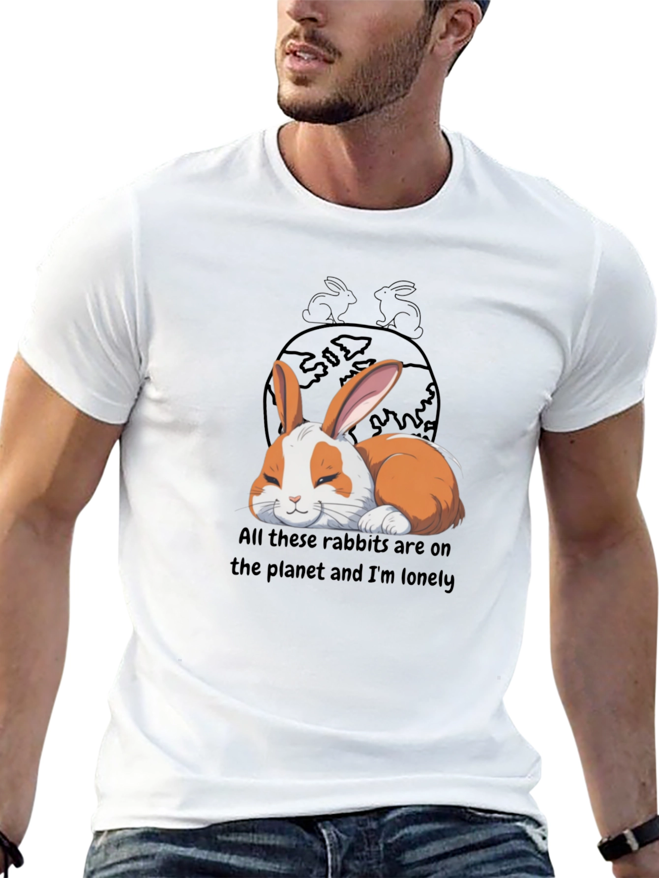 Lonely Rabbit Graphic T-Shirt
