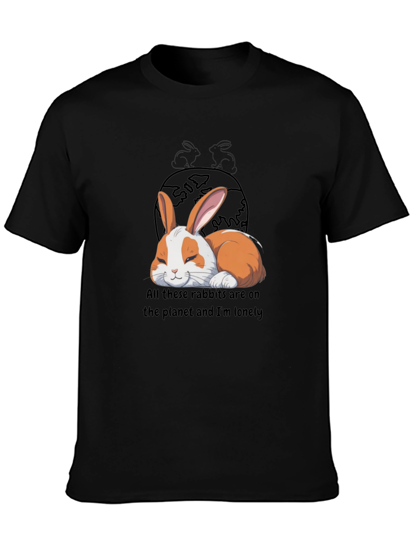 Lonely Rabbit Graphic T-Shirt