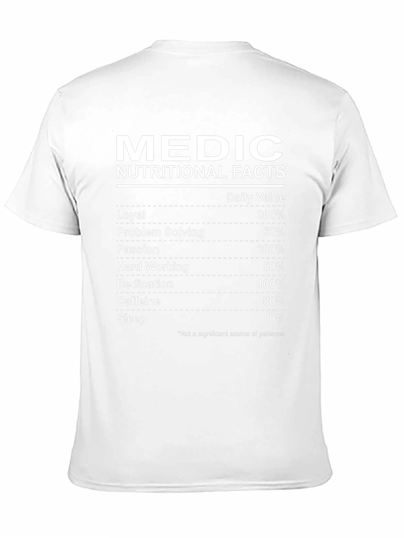 Medic Nutritional Facts Graphic T-Shirt