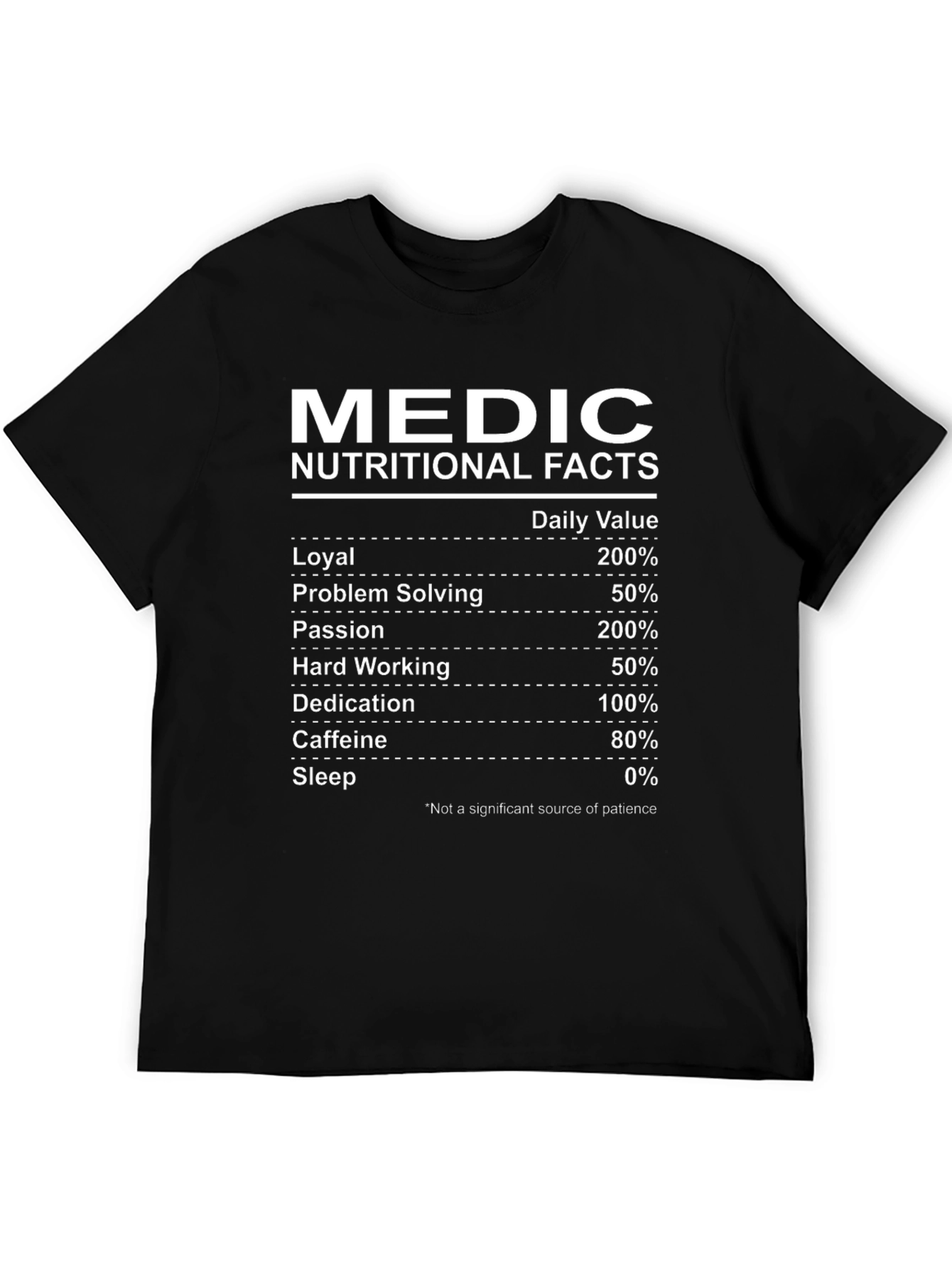 Medic Nutritional Facts Graphic T-Shirt