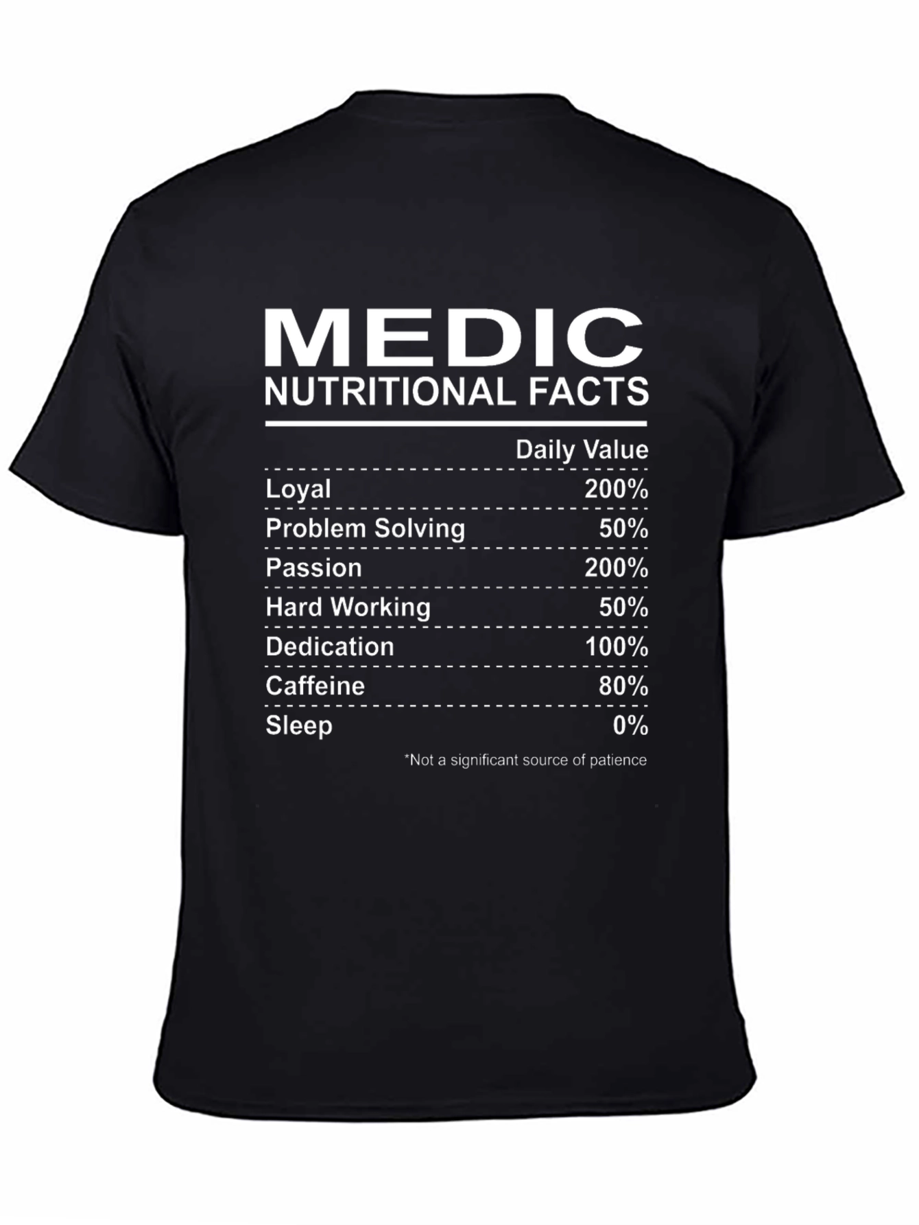 Medic Nutritional Facts Graphic T-Shirt