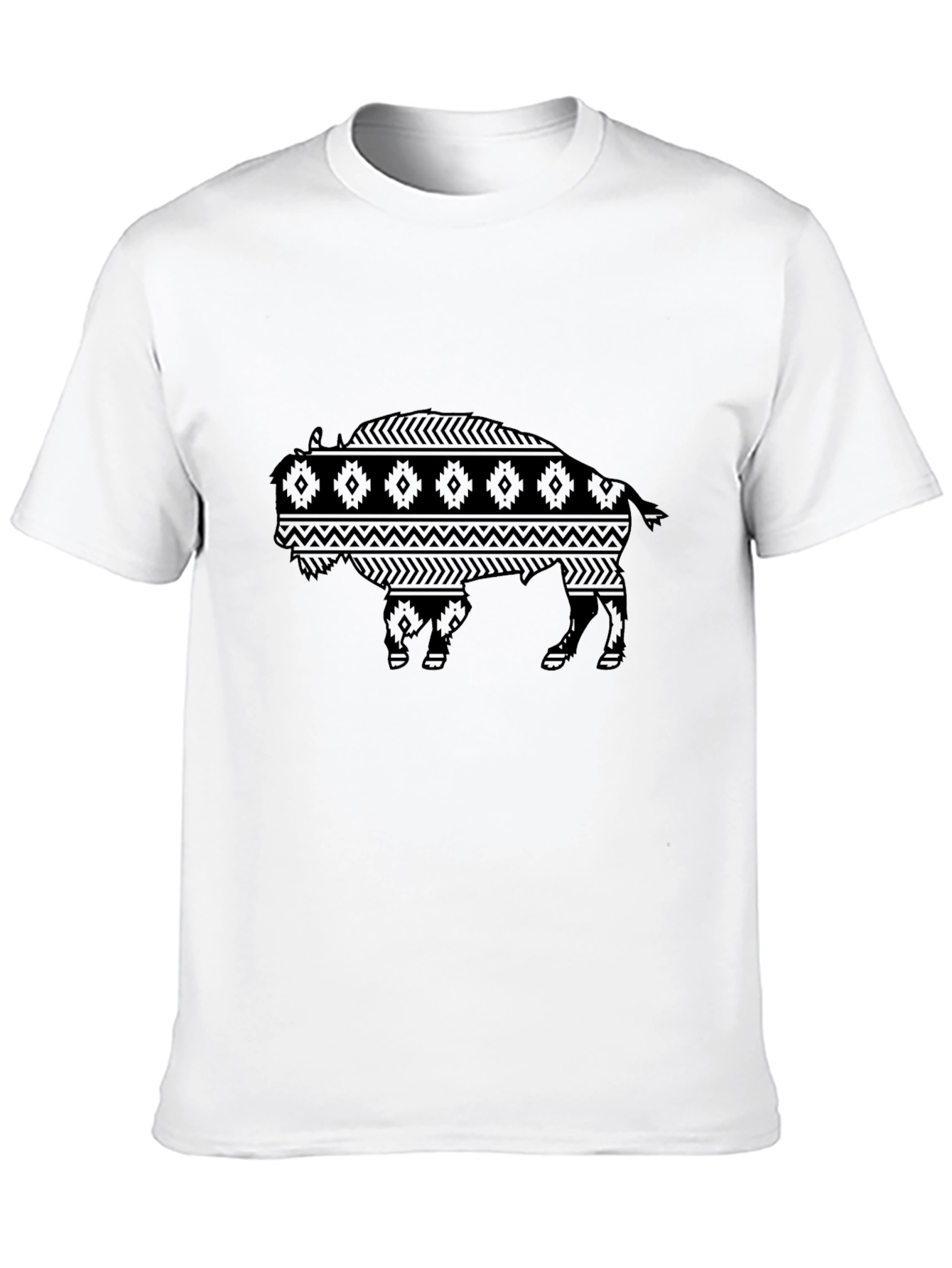 Tribal Bison Graphic Tee - Mens Black T-Shirt