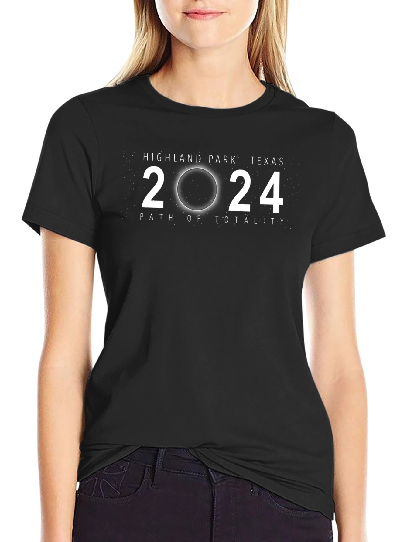 Highland Park Texas Eclipse 2024 Path of Totality T-Shirt
