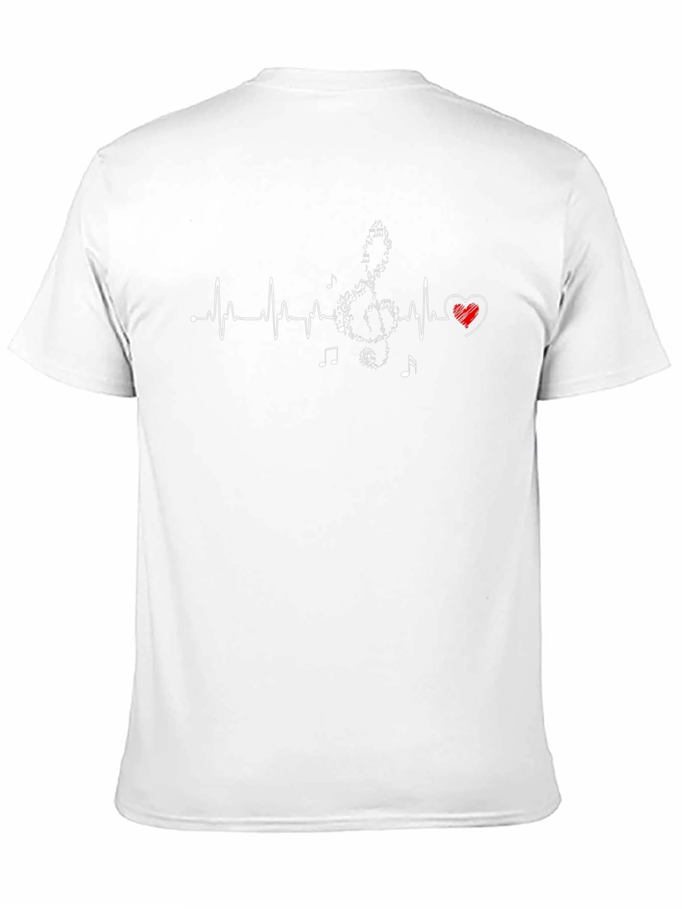 Music Heartbeat T-Shirt - Black Crew Neck Tee