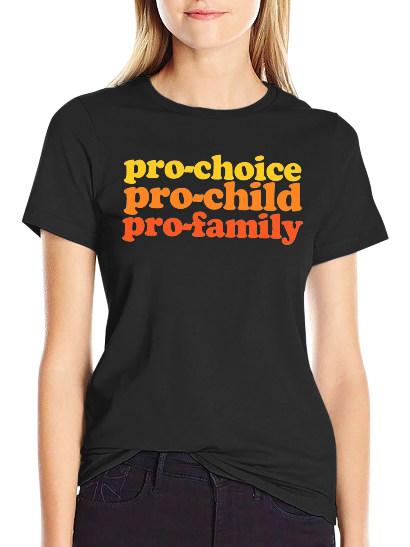 Pro-Choice Pro-Child Pro-Family Graphic T-Shirt