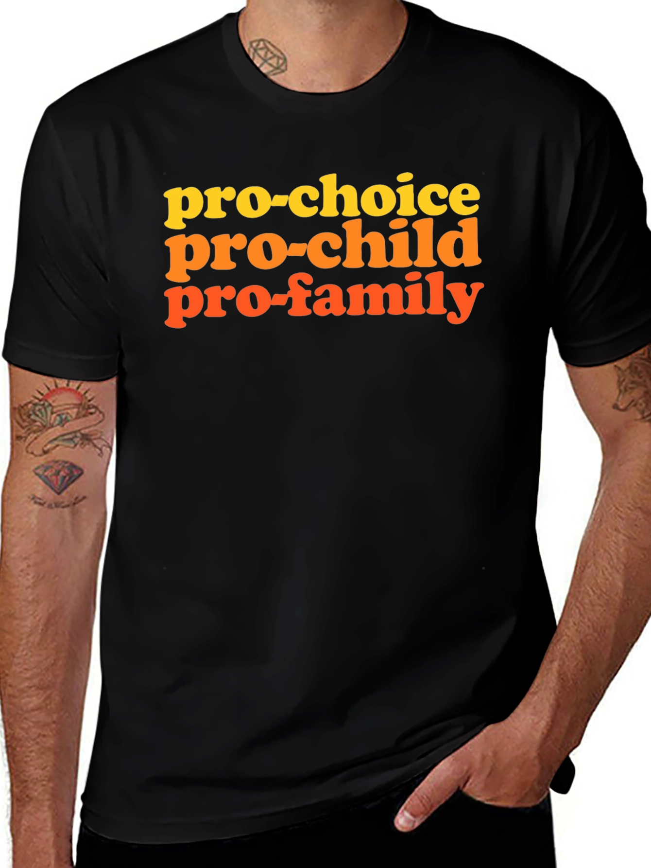 Pro-Choice Pro-Child Pro-Family Graphic T-Shirt