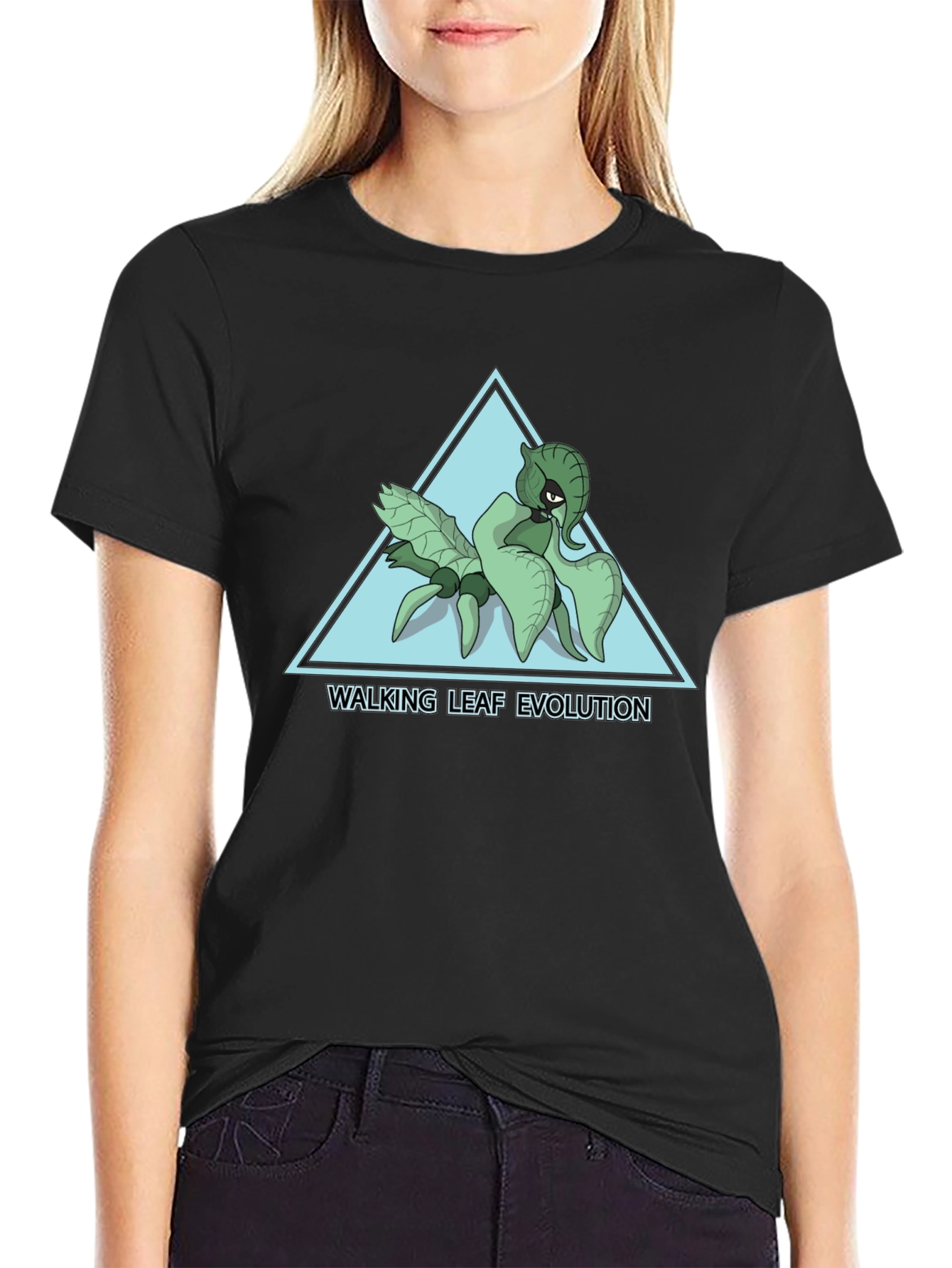 Walking Leaf Evolution T-Shirt - Black Cotton Tee