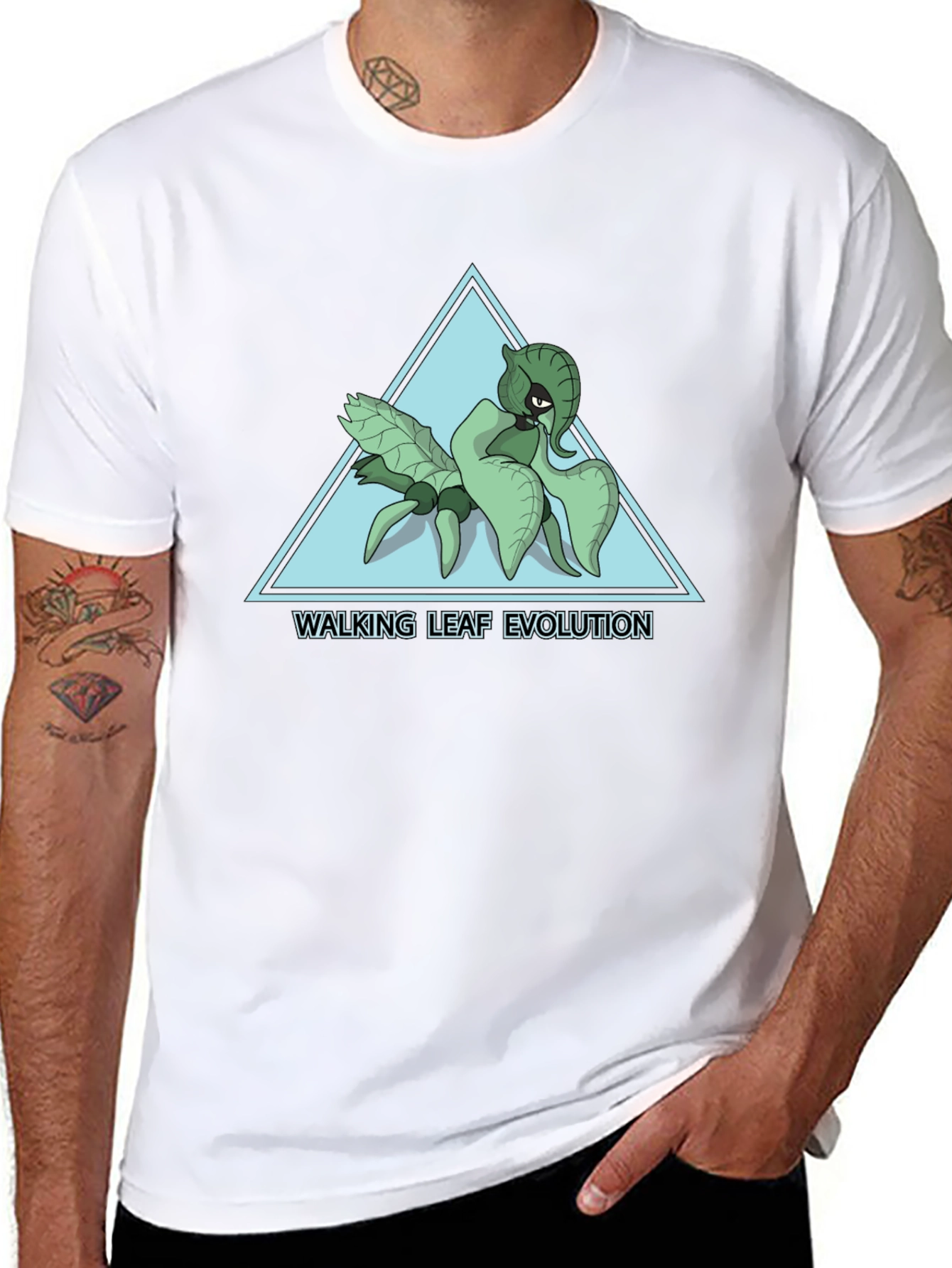 Walking Leaf Evolution T-Shirt - Black Cotton Tee