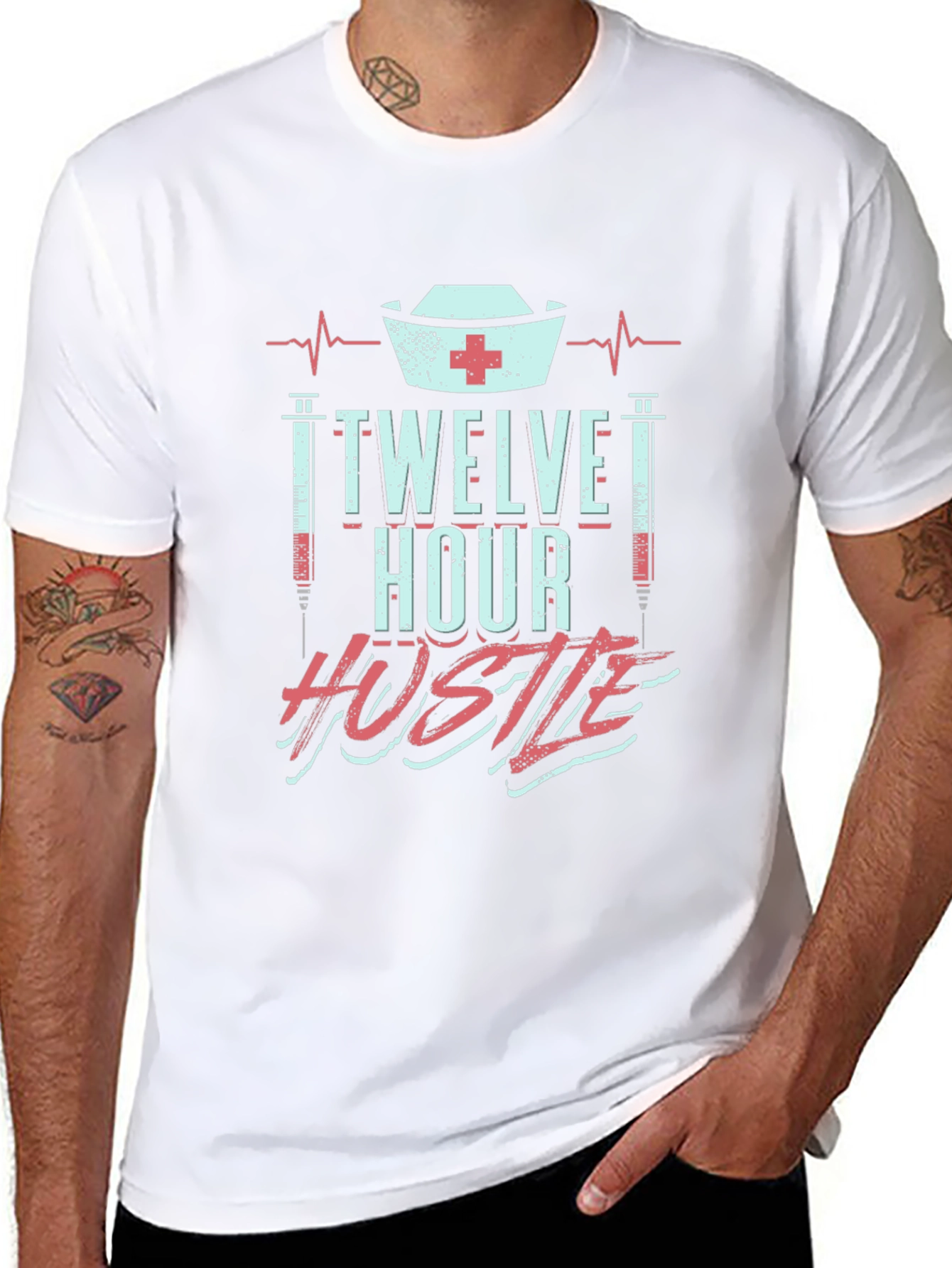 Twelve Hour Hustle Graphic T-Shirt for Nurses