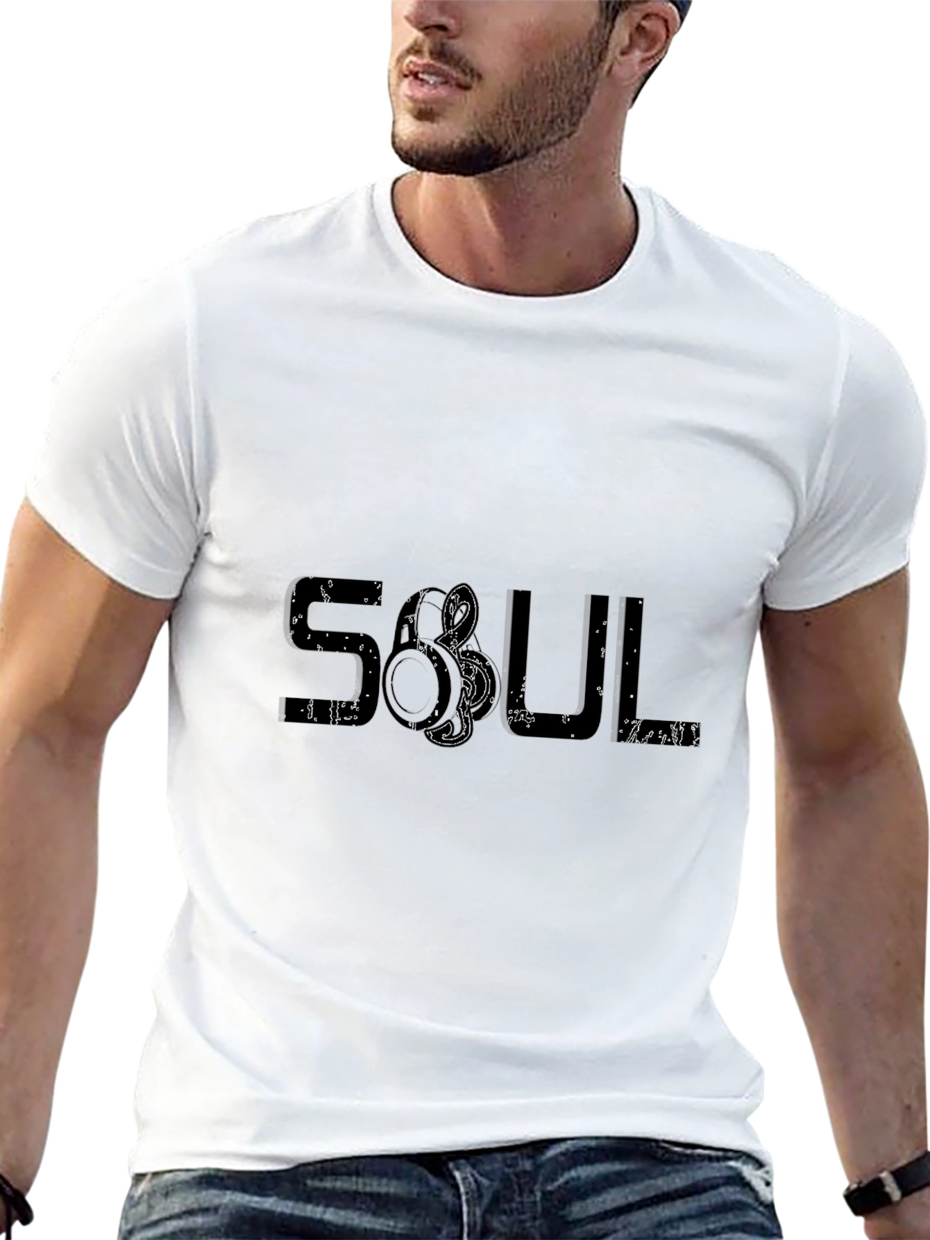 Soul Graphic Print Black T-Shirt