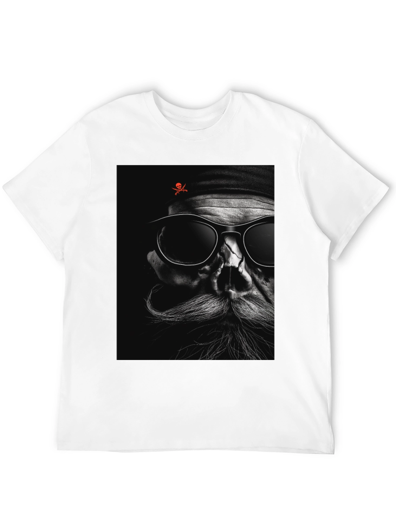 Cool Skull Pirate Graphic Print Black T-Shirt