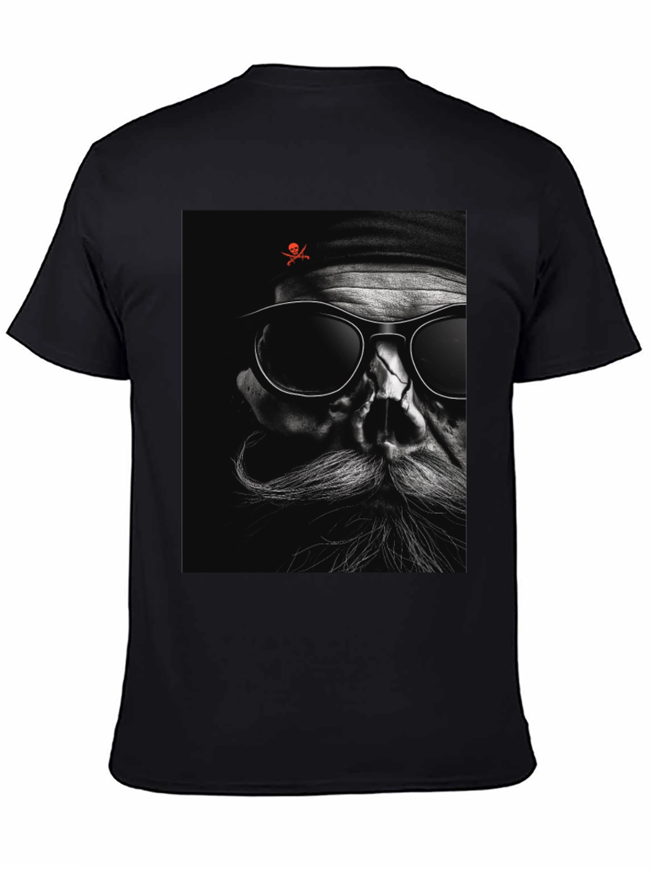 Cool Skull Pirate Graphic Print Black T-Shirt