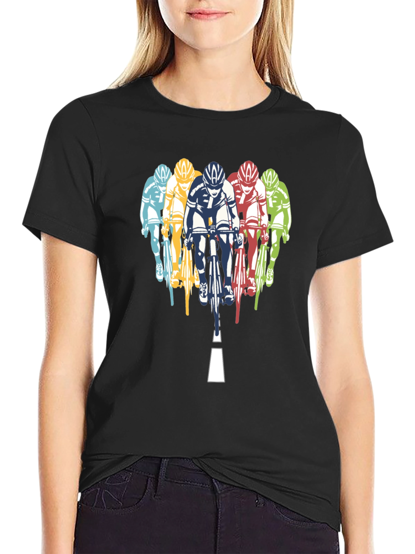 Cycling Team Graphic T-Shirt - Black
