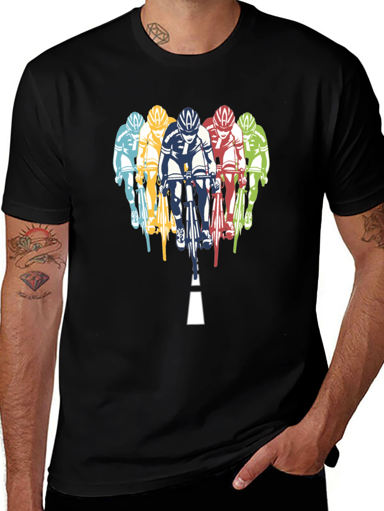 Cycling Team Graphic T-Shirt - Black